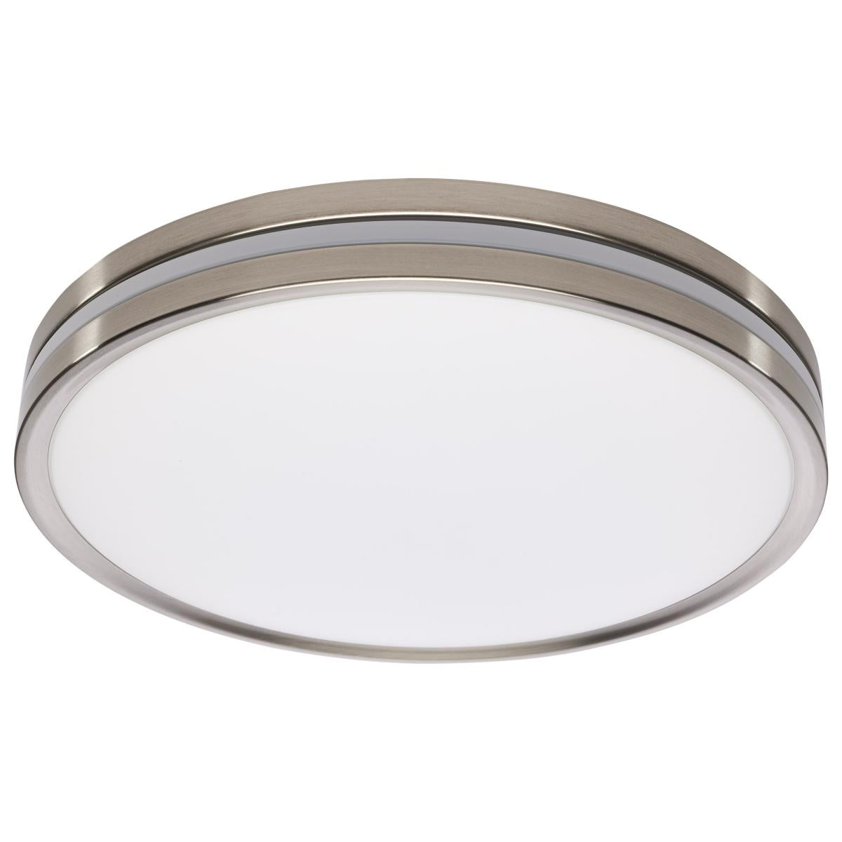 15 Inch Surface Mount with Night Light - 5 CCT Selectable - Brushed Nickel Finish - Satco 62-1692