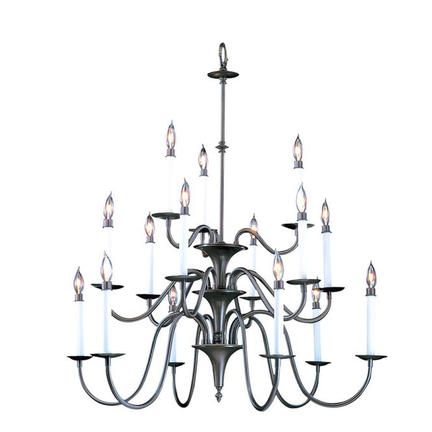 15-Light Mahogany Bronze Jamestown Foyer Chandelier - 9235 MB by Framburg