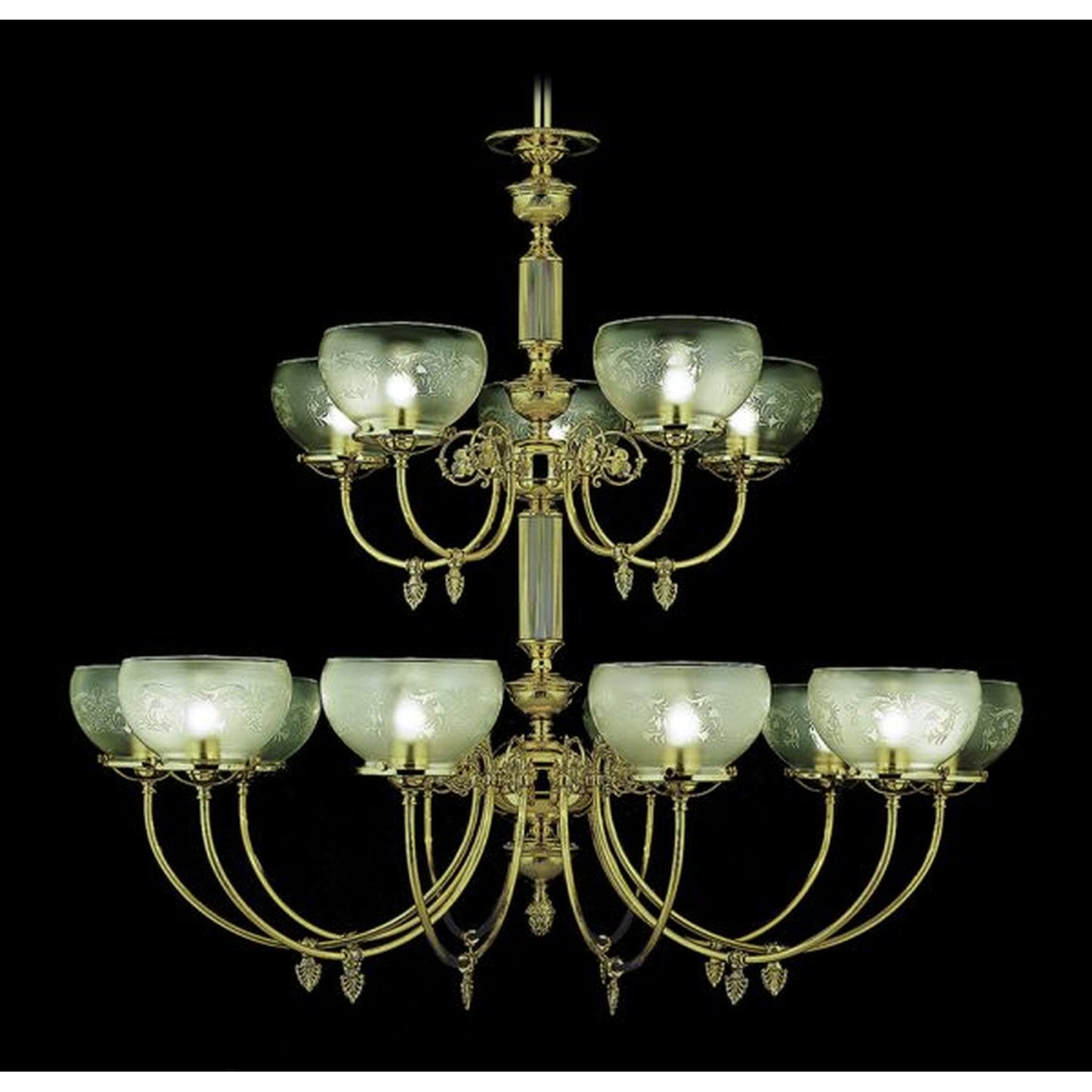 15-Light Polished Brass Chancery Foyer Chandelier - 7515 PB by Framburg