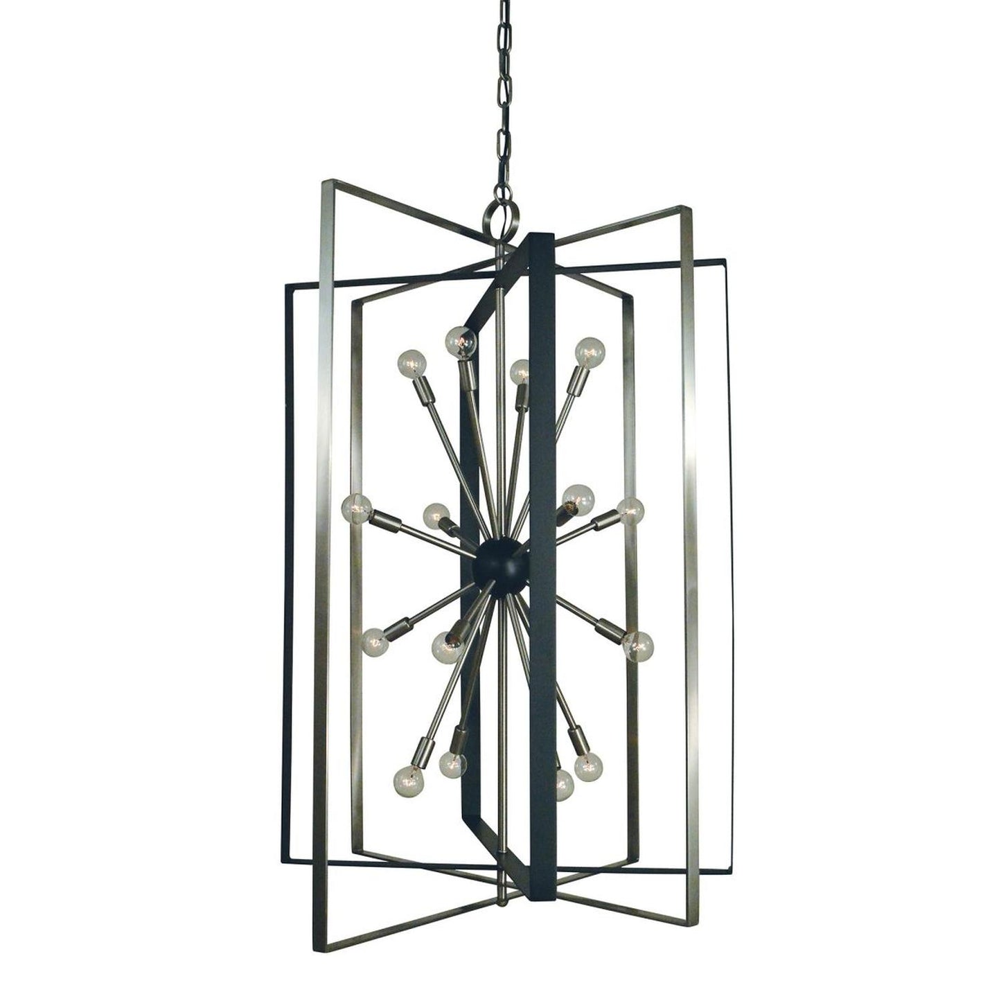 16-Light Brushed Nickel/Matte Black Interstellar Chandelier - L1092 BN/MBLACK by Framburg