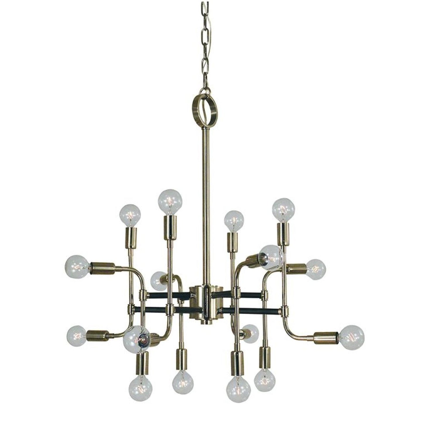 16-Light Polished Nickel/Matte Black Fusion Chandelier - 3056 PN/MBLACK by Framburg
