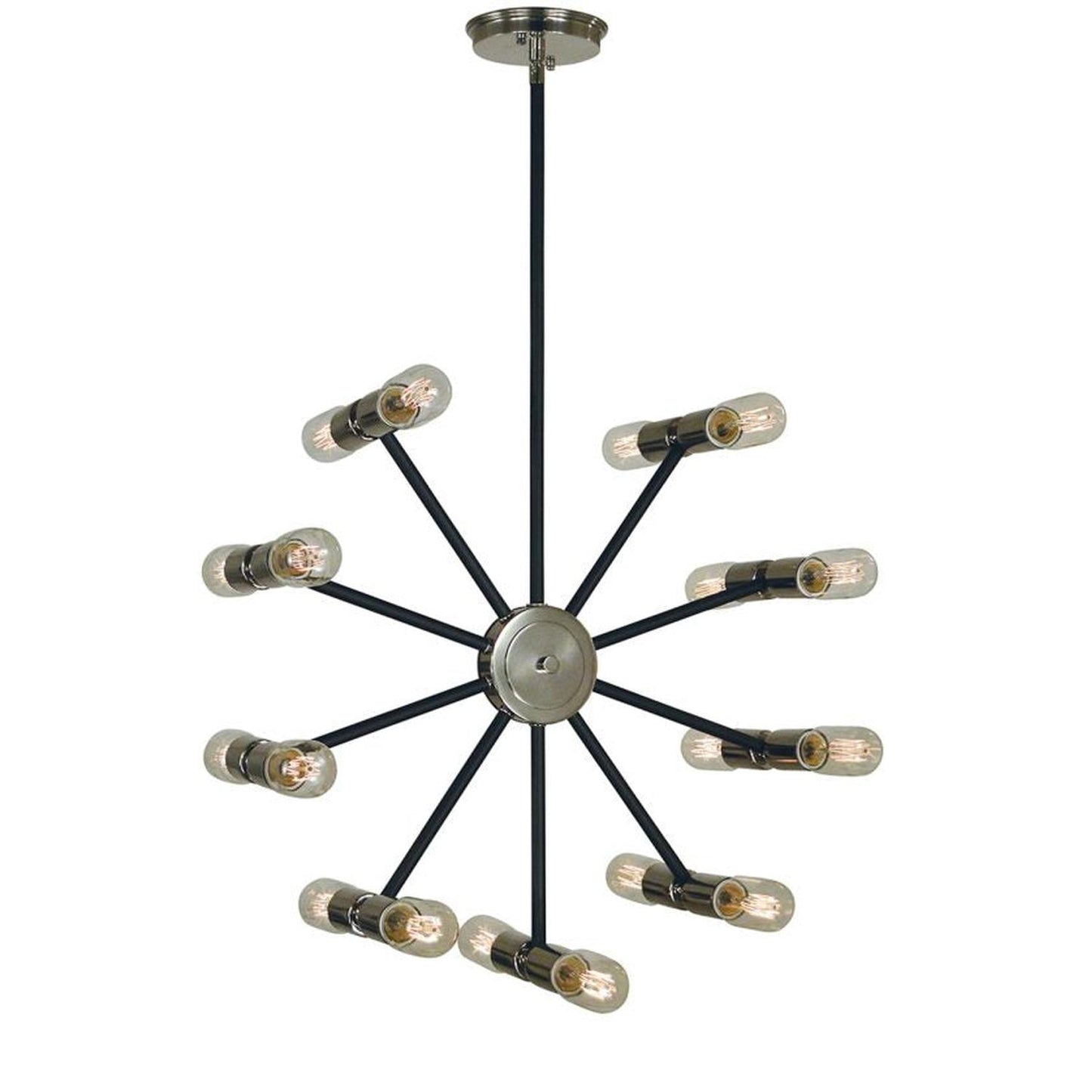 18-Light Nebula Dining Chandelier - 5086 PN/MBLACK by Framburg