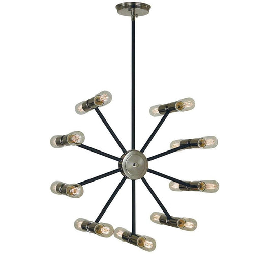 18-Light Nebula Dining Chandelier - 5086 PN/MBLACK by Framburg
