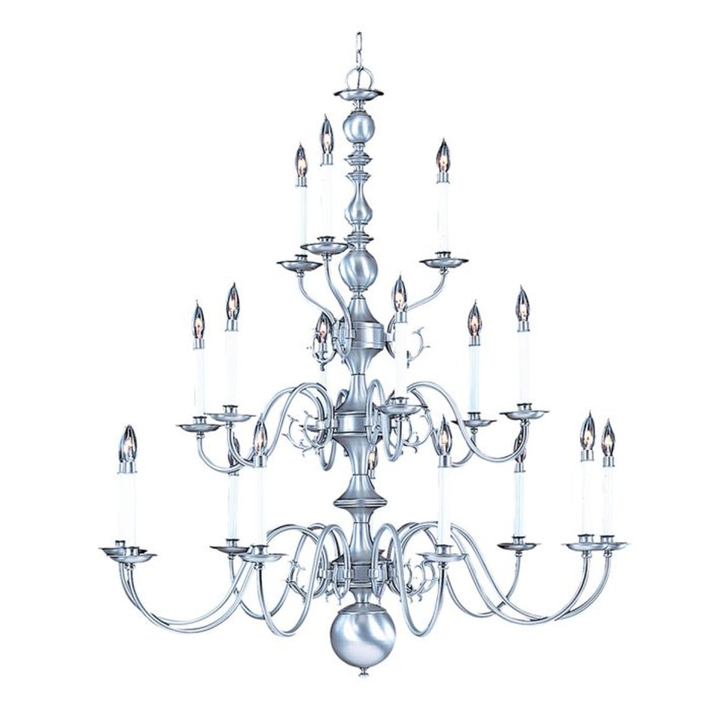 18-Light Satin Pewter Jamestown Foyer Chandelier - 9148 SP by Framburg