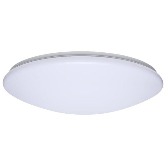 19 Inch LED Cloud Fixture - 25 Watts - 27K/30K/35K/40K/50K CCT Selectable - Round Shape - White Finish - 120 Volt - Satco 62-1858