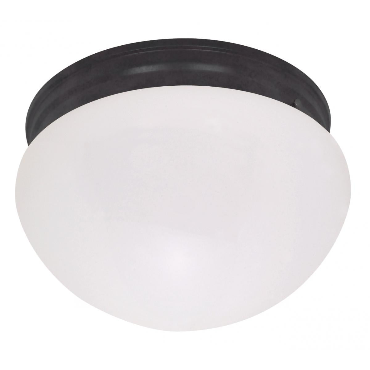 2 Light - 12" Flush with Frosted Glass - Mahogany Bronze Finish - Satco 60-2645