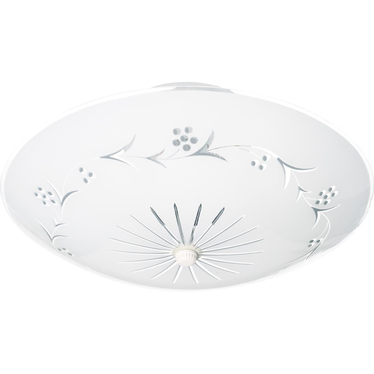 2 Light - 12" Flush with Round Grape Glass - White Finish - Satco SF76-268
