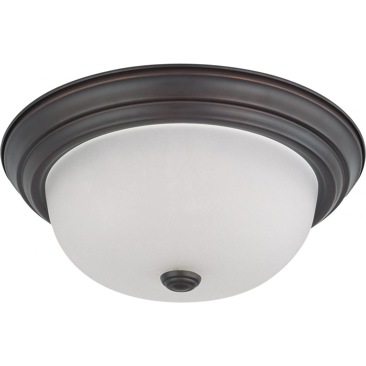 2 Light 13" Flush Mount with Frosted White Glass - Color retail packaging - Satco 60-6011