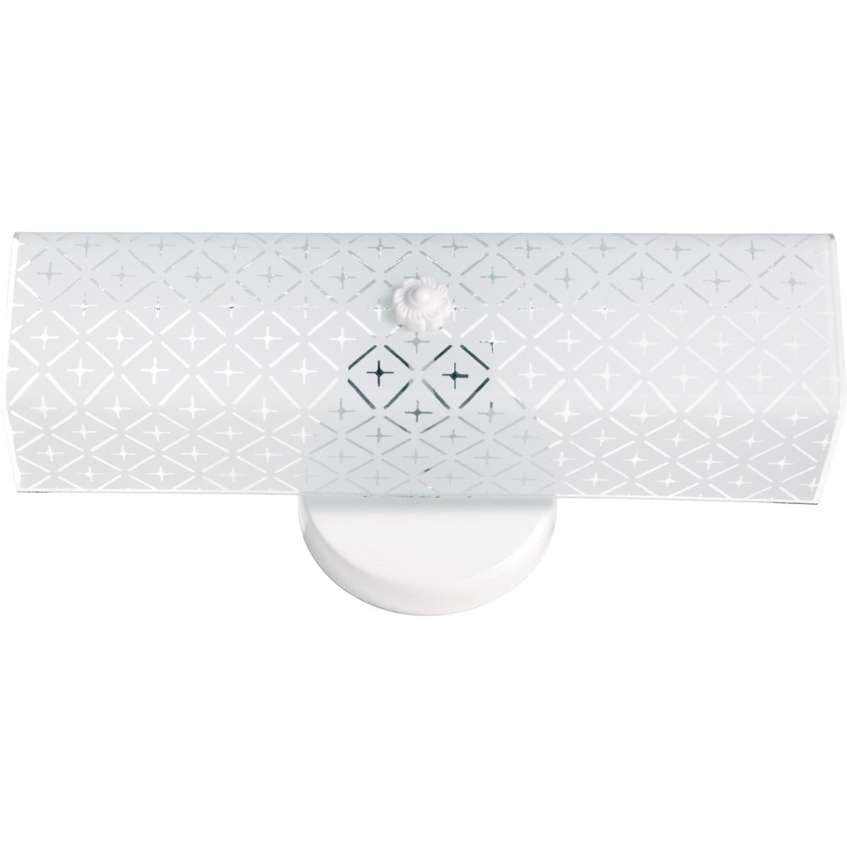 2 Light - 14" Vanity with Diamond "U" Channel Glass - White Finish - Satco SF76-276