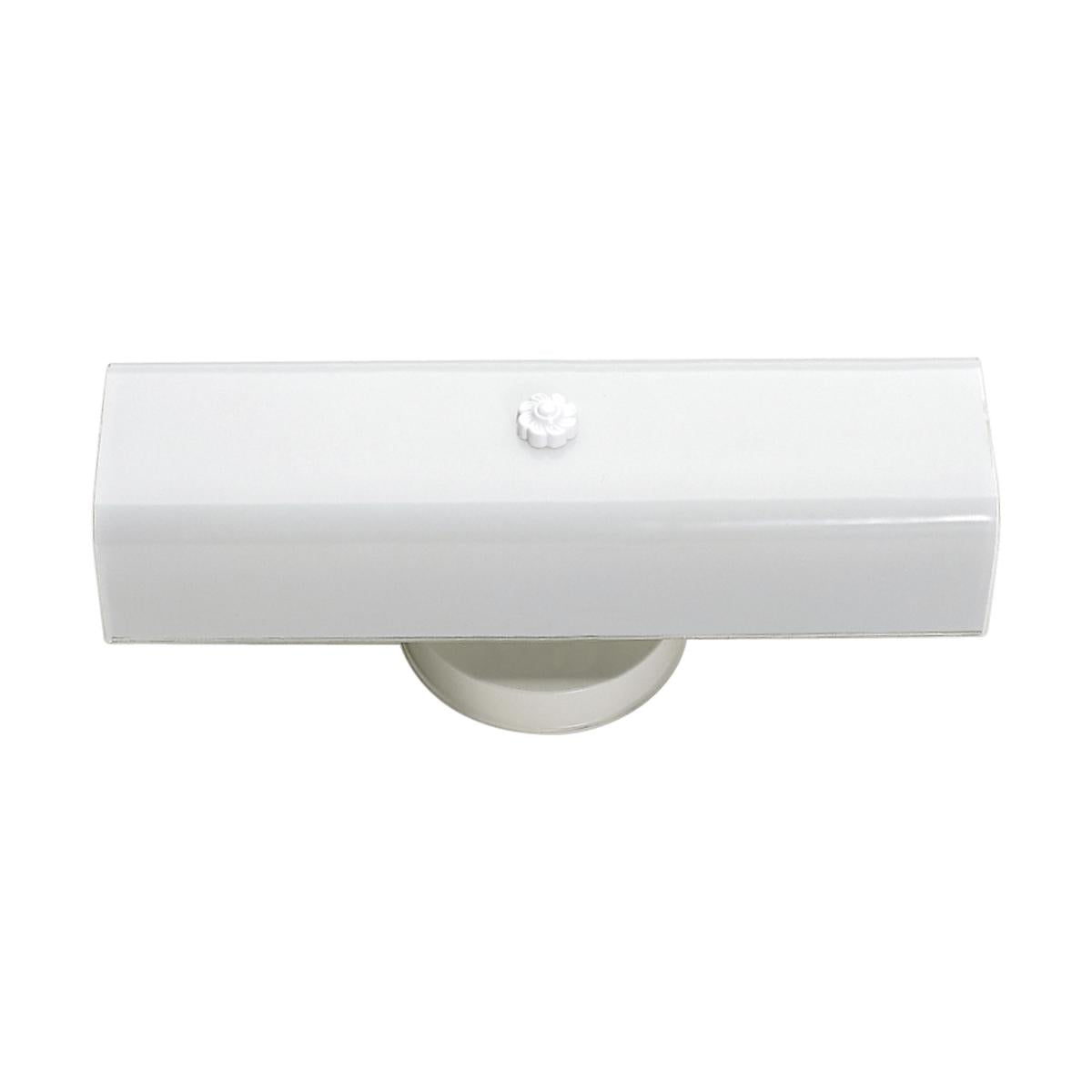 2 Light - 14" Vanity with White "U" Channel Glass - White Finish - Satco SF77-087