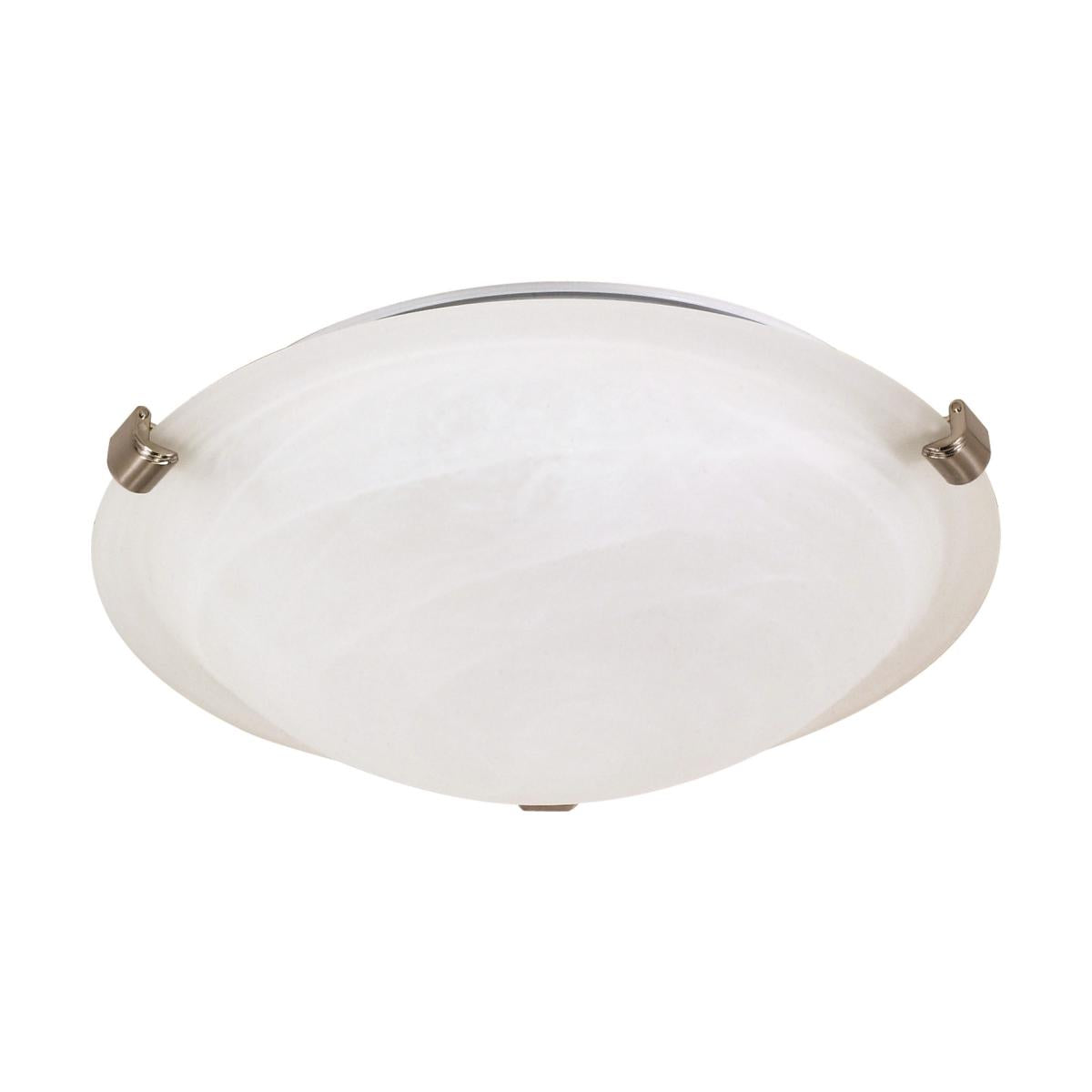 2 Light - 16" Flush with Alabaster Glass - Brushed Nickel Finish - Satco 60-271
