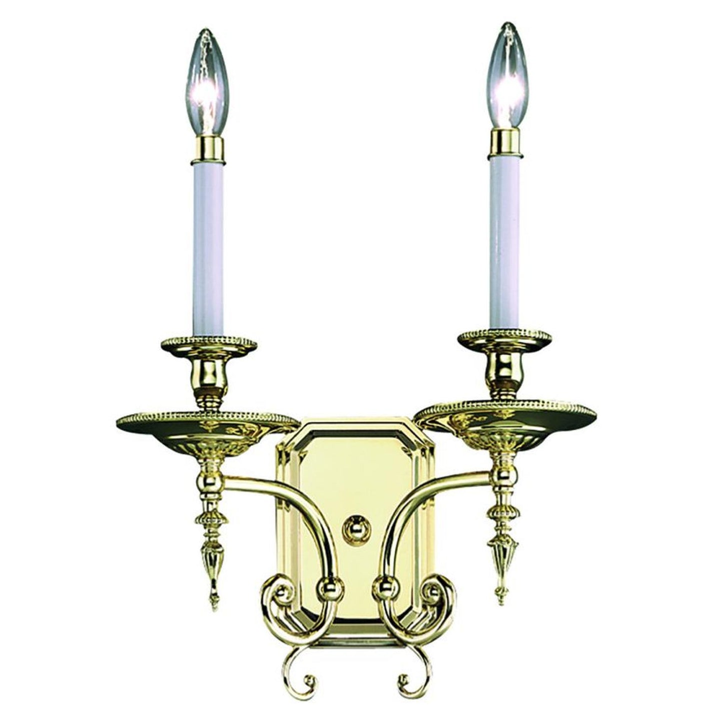 2-Light Polished Brass Kensington Sconce - 7662 PB by Framburg