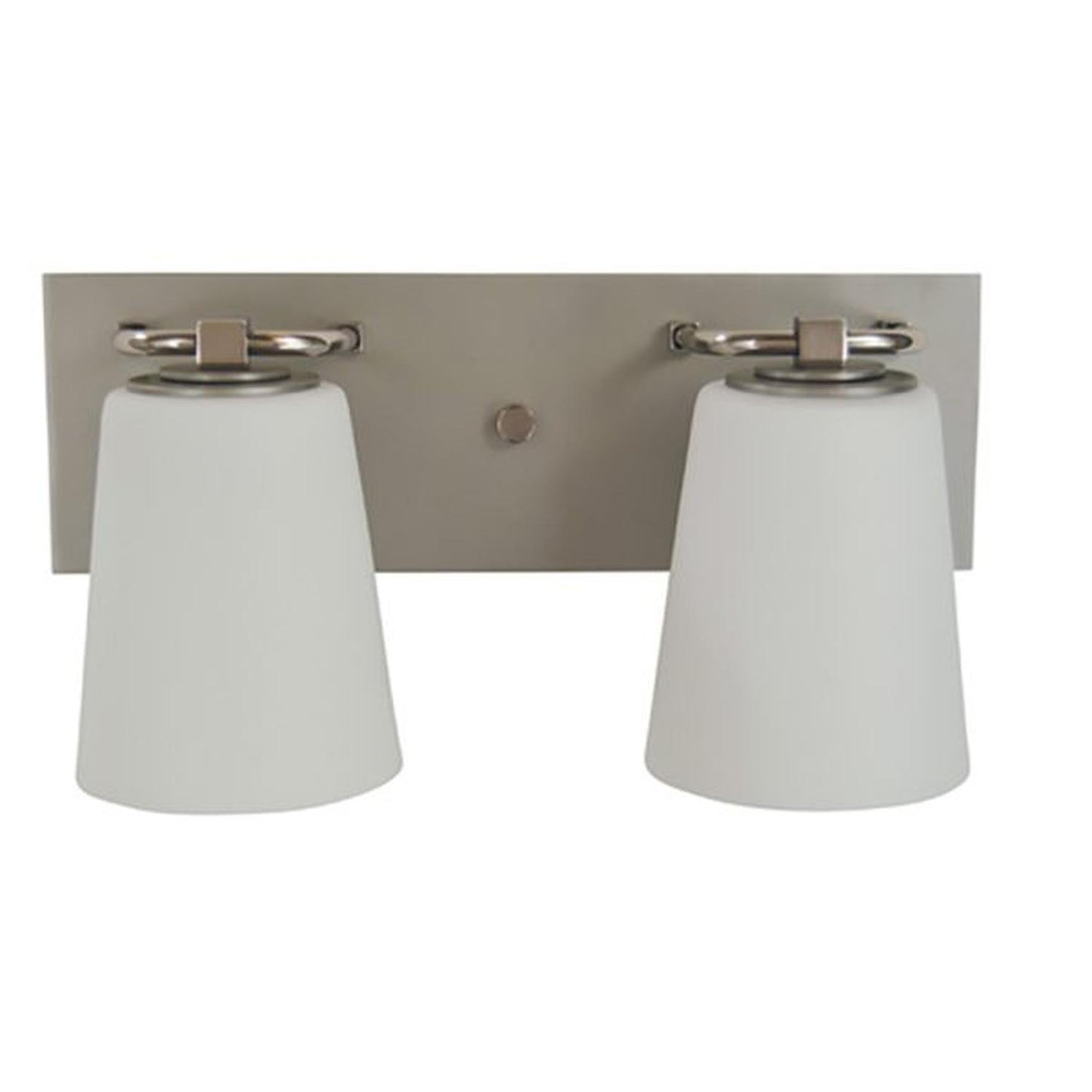2-Light Satin Pewter/Polished Nickel/White Glass Mercer Bath Sconce - 4852 SP/PN/WH by Framburg