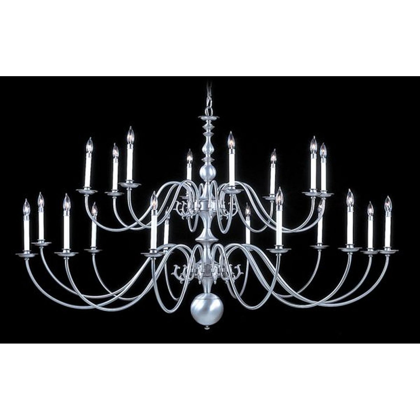 20-Light Satin Pewter Jamestown Foyer Chandelier - 9145 SP by Framburg