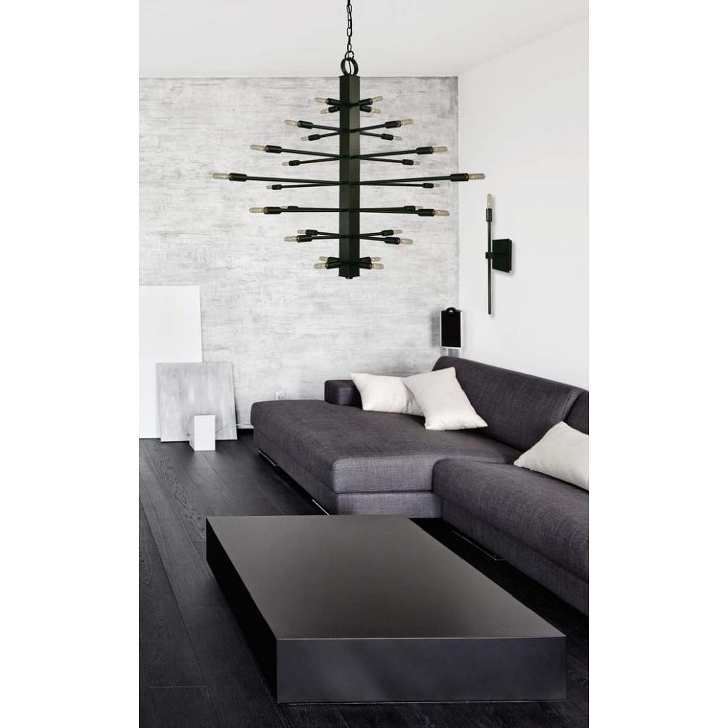 28-Light Mahogany Bronze Simone Chandelier - 4409 MB by Framburg