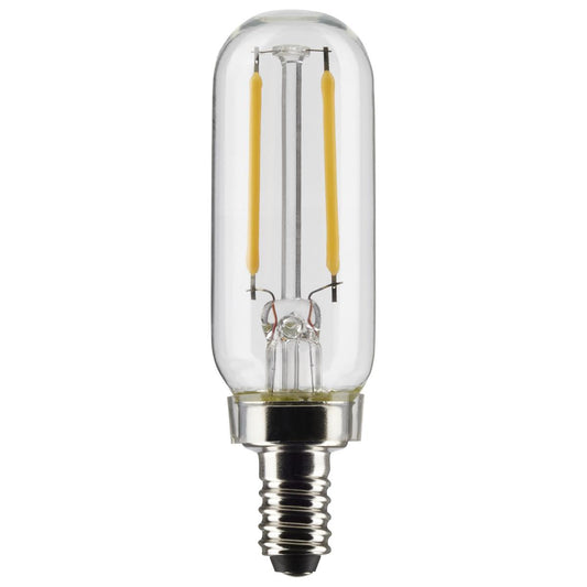 2.8 Watt LED T6 Filament Bulb - 200 Lumens - Dimmable - E12 Base - 120V by Satco