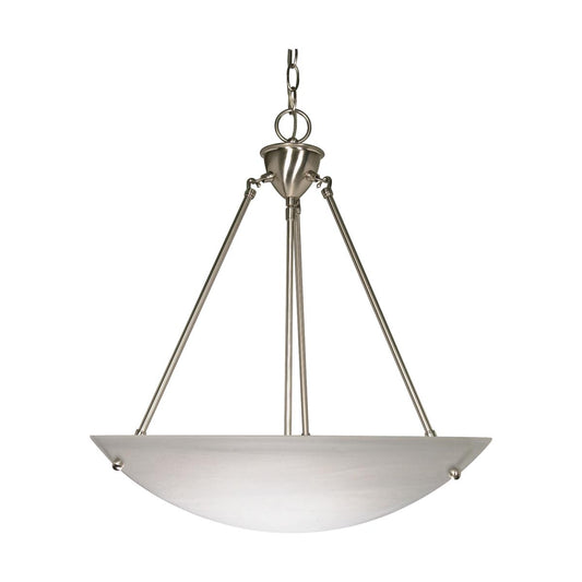 3 Light - 23" Pendant with Alabaster Glass - Brushed Nickel Finish - Satco 60-370