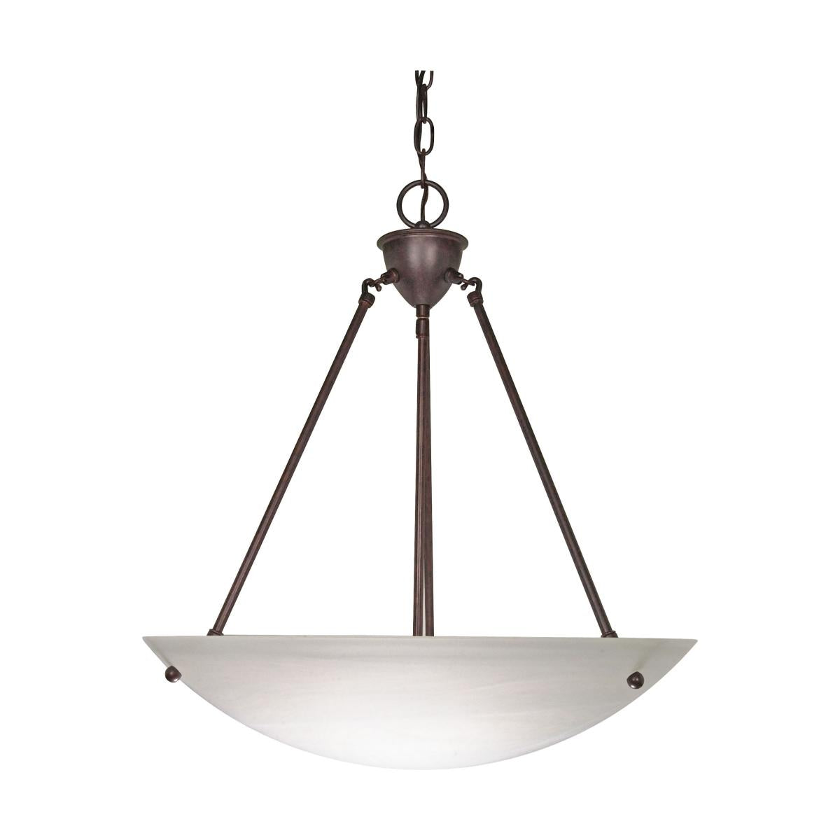 3 Light - 23" Pendant with Alabaster Glass - Old Bronze Finish - Satco 60-371