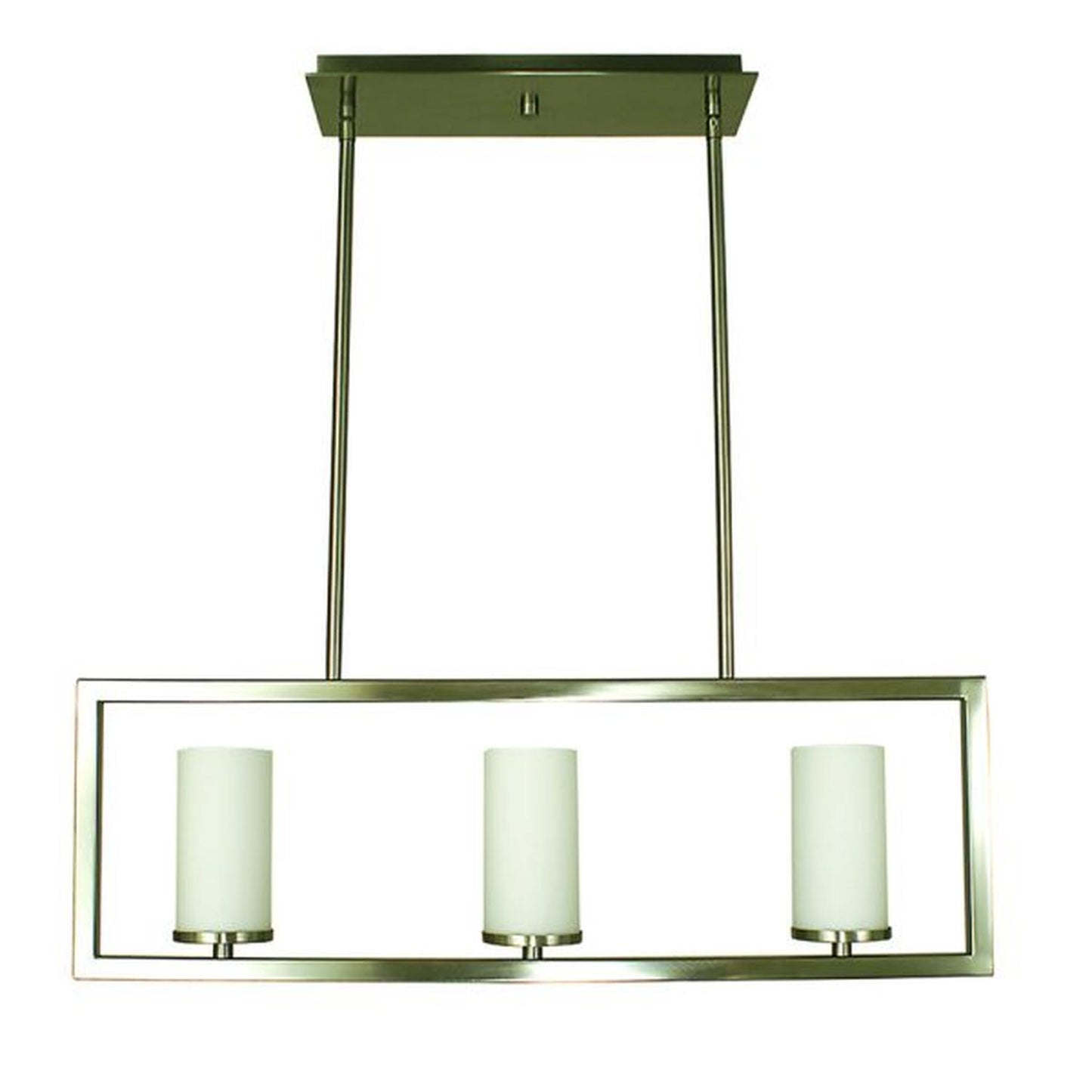 3-Light Brushed Nickel Theorem Island Chandelier - 1193 BN by Framburg