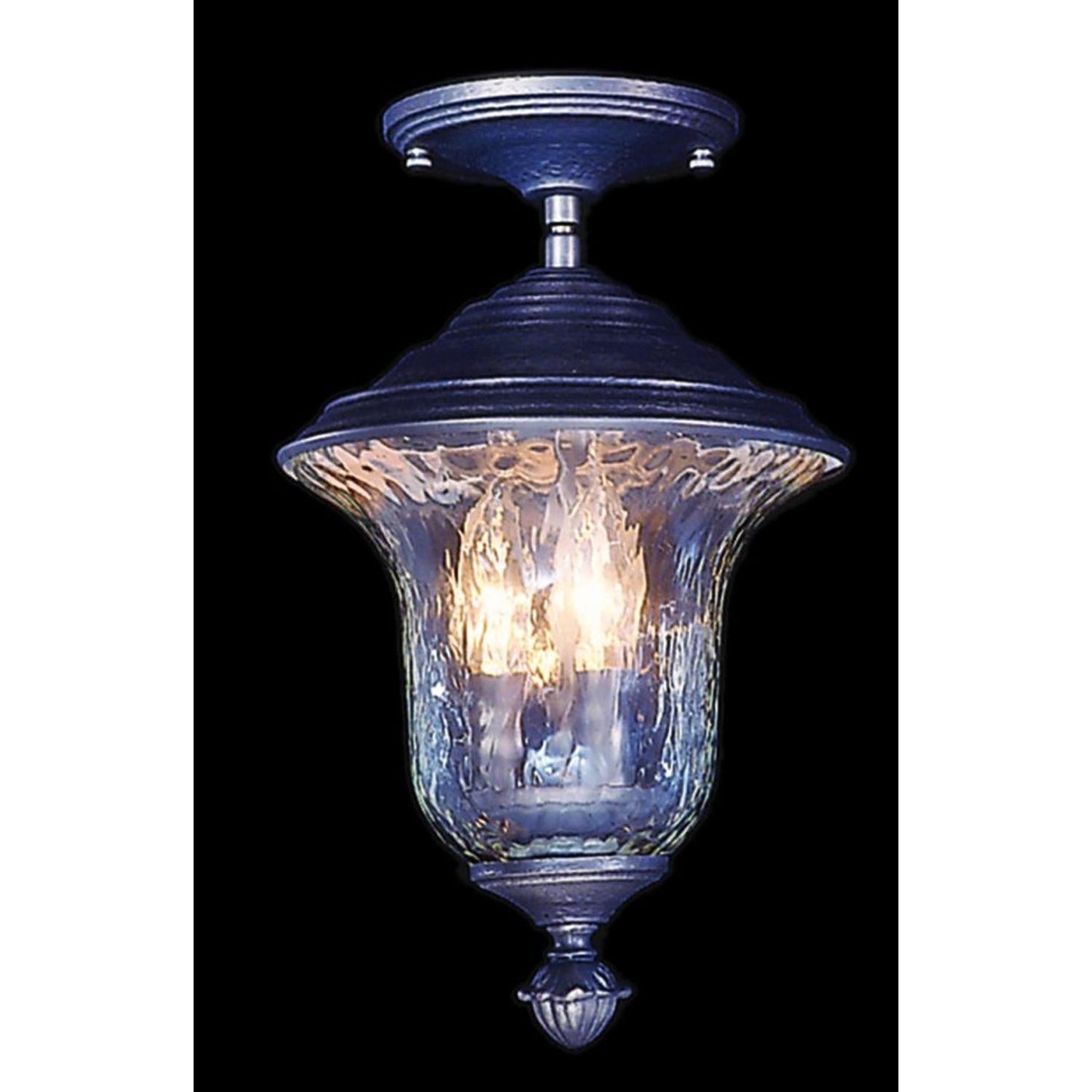 3-Light Iron Carcassonne Exterior Ceiling Mount - 8321 IRON by Framburg