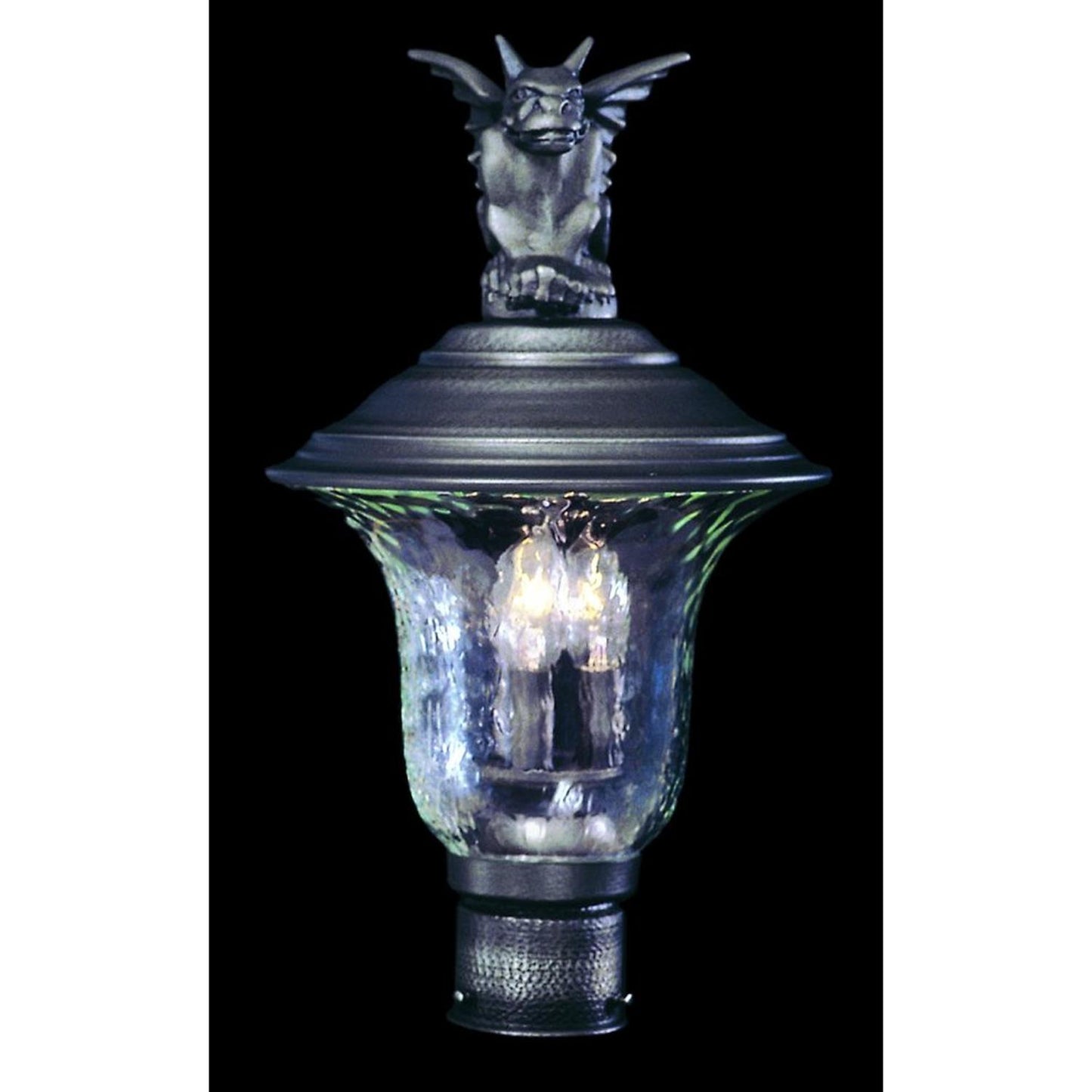 3-Light Iron Carcassonne Exterior Post Mount - 8506 IRON by Framburg