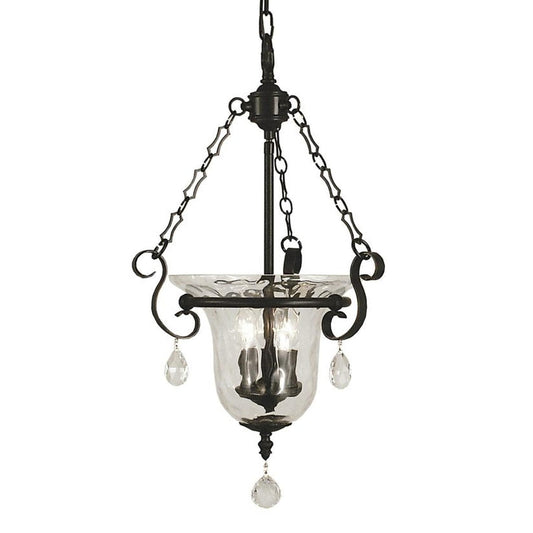 3-Light Matte Black Carcassonne Foyer Chandelier - 2917 MBLACK by Framburg