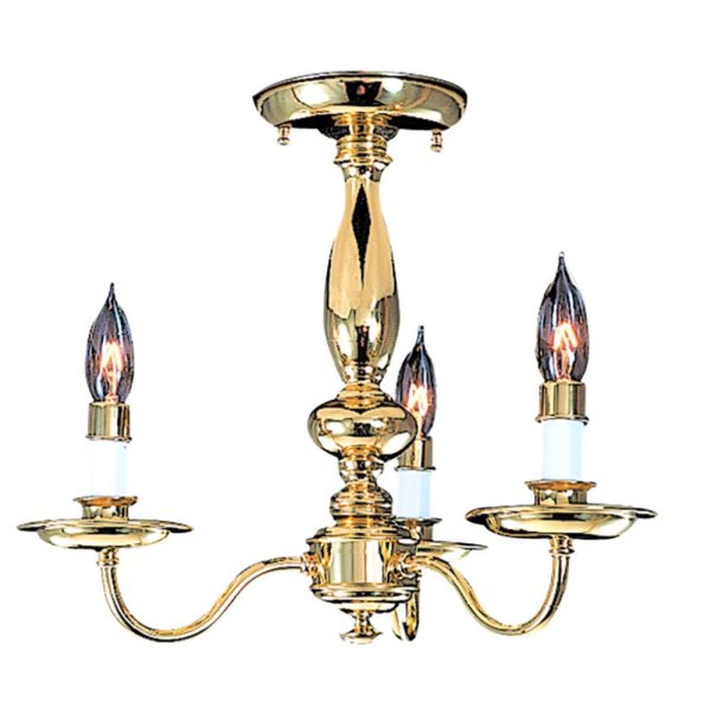 3-Light Polished Brass Jamestown Flush / Semi-Flush Mount - 9133 PB by Framburg