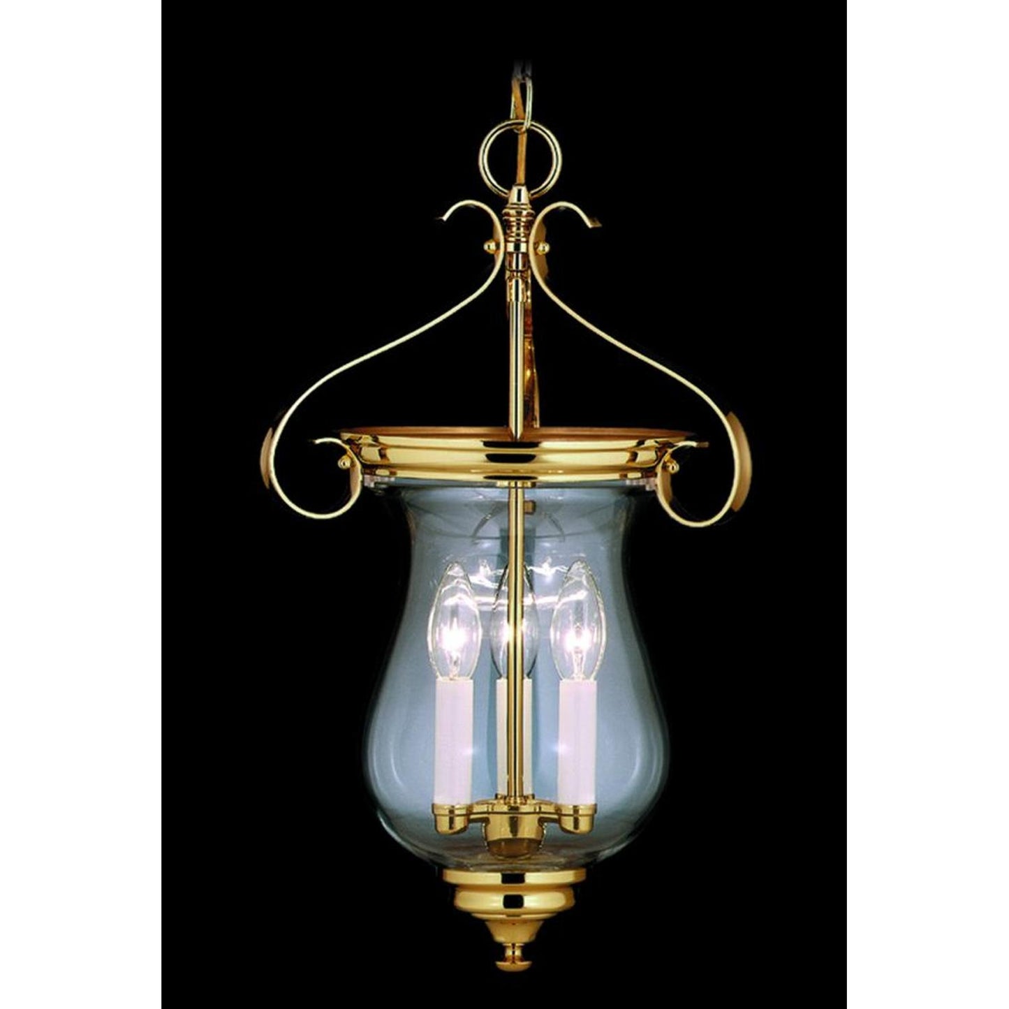 3-Light Polished Brass Jamestown Foyer Chandelier - 7573 PB by Framburg
