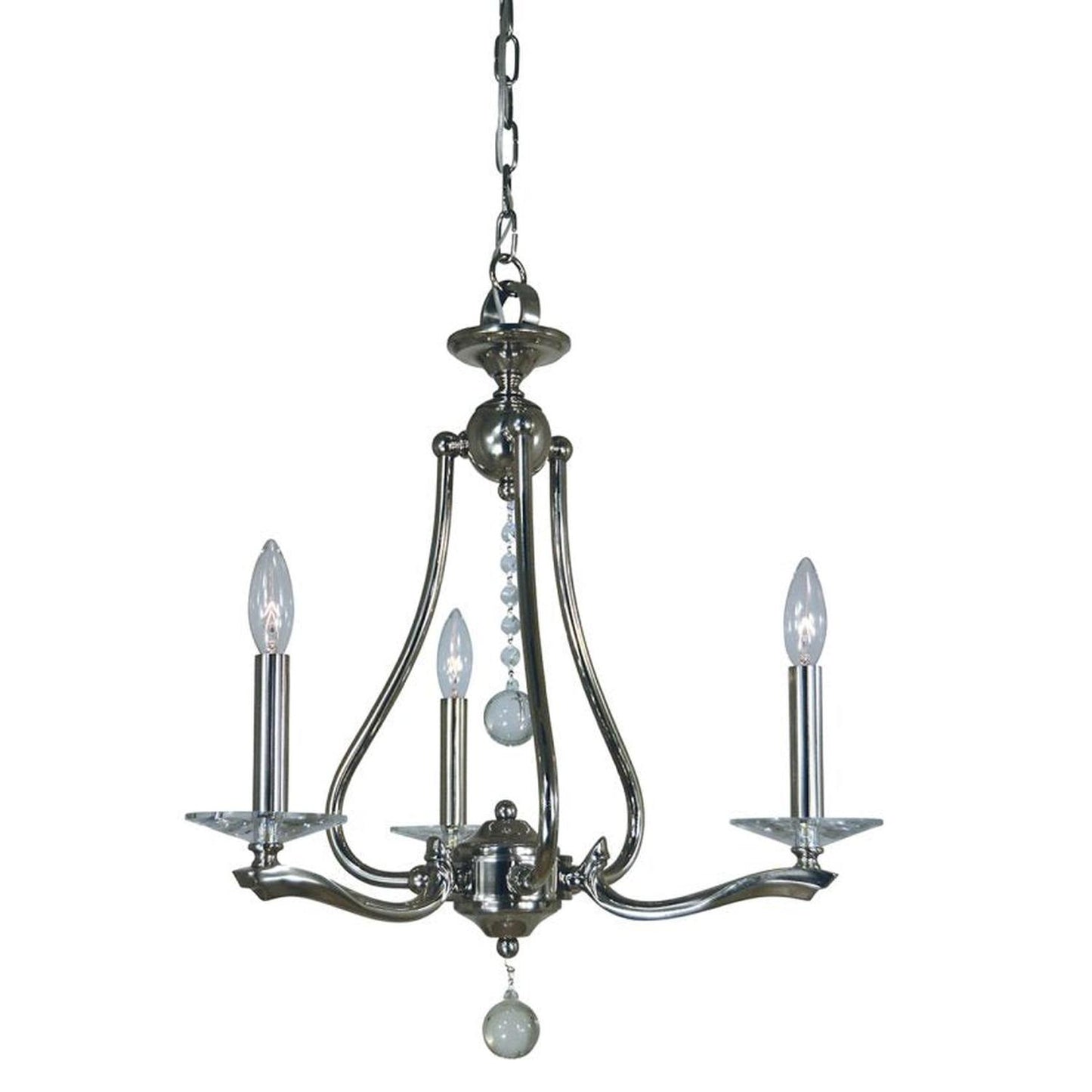 3-Light Polished Nickel Allena Chandelier - 3093 PN by Framburg