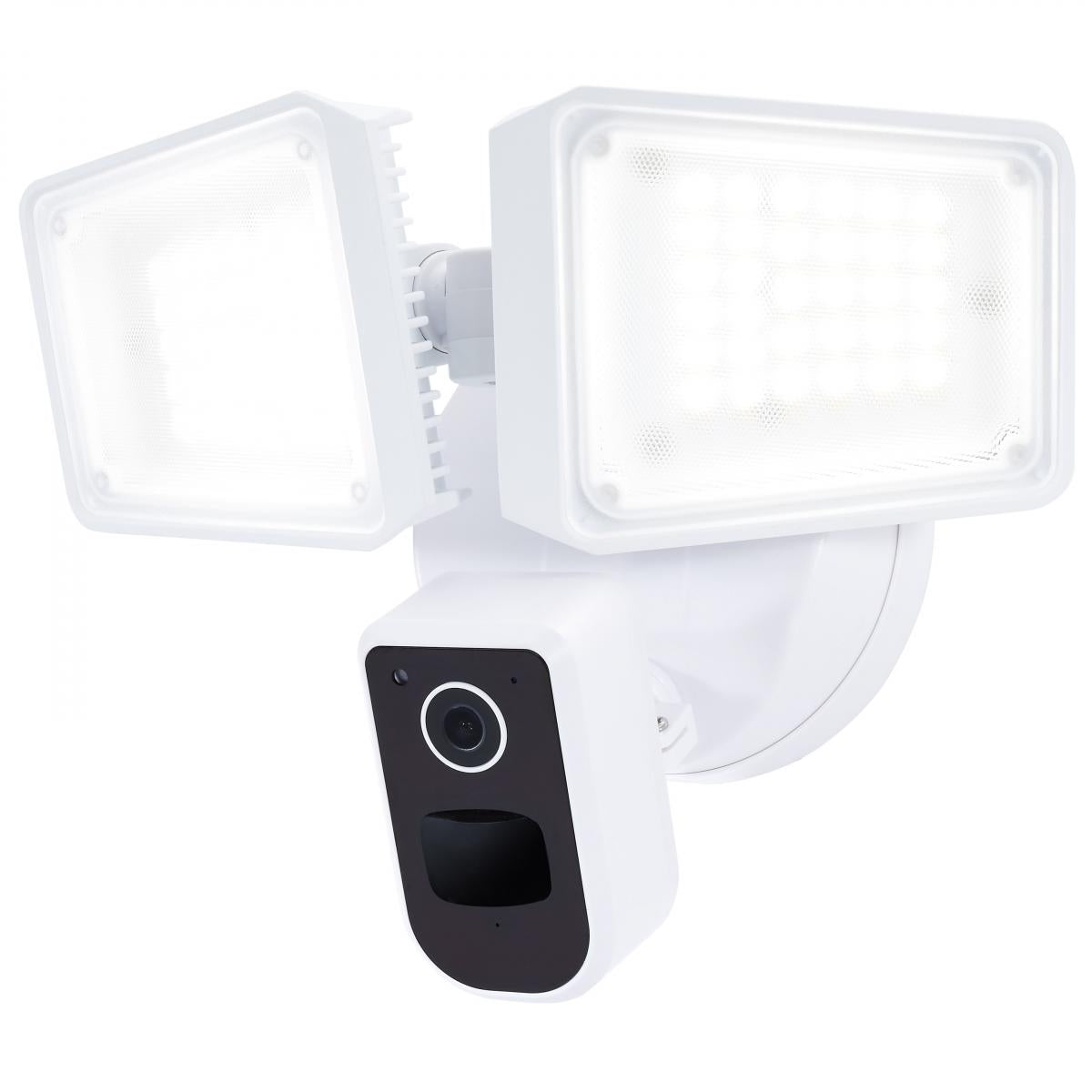 36 Watt Rectangular Outdoor SMART Security Light with Camera - Starfish Enabled - Tunable White - White Finish - Satco 65-920