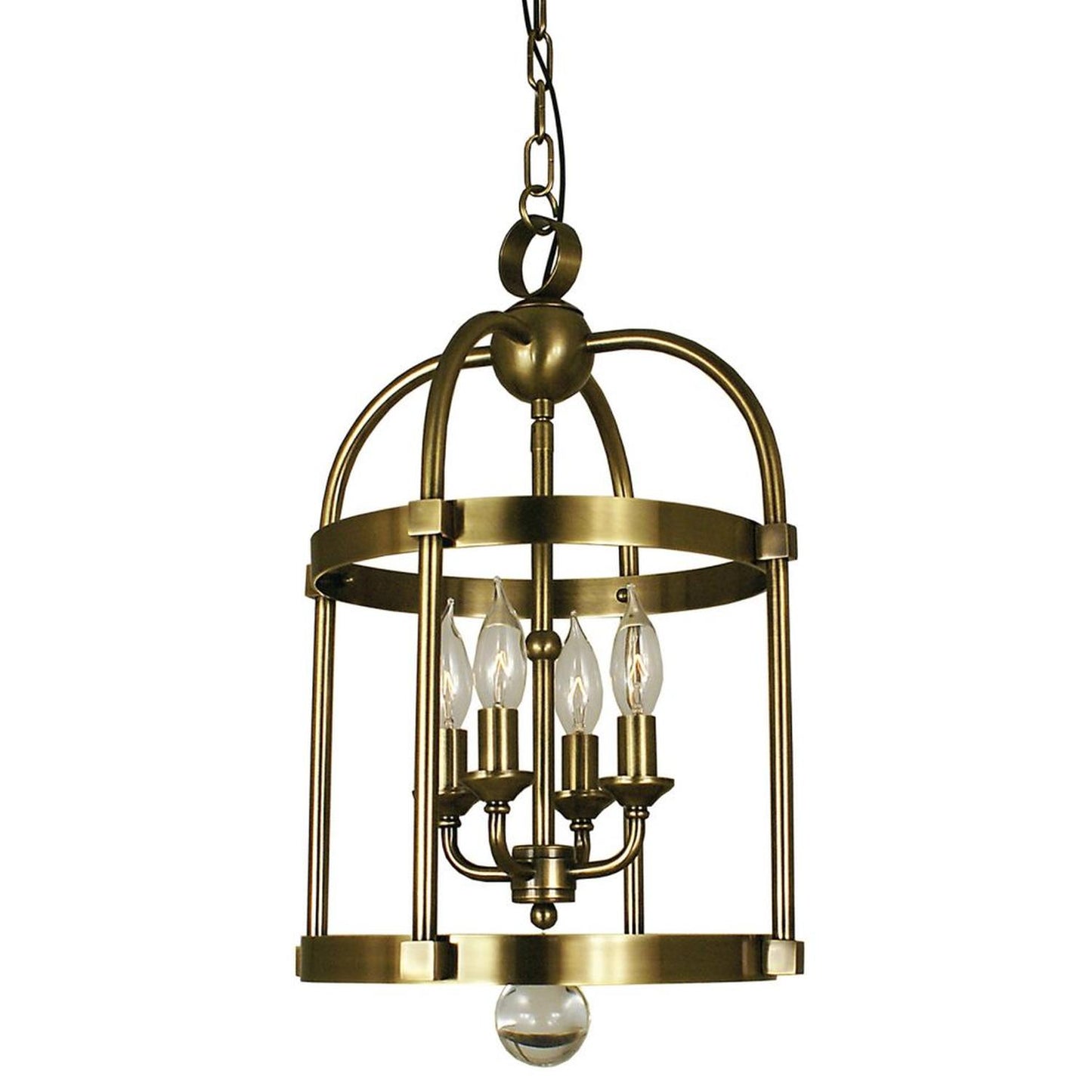4-Light Antique Brass Compass Dinette Chandelier - 1103 AB by Framburg