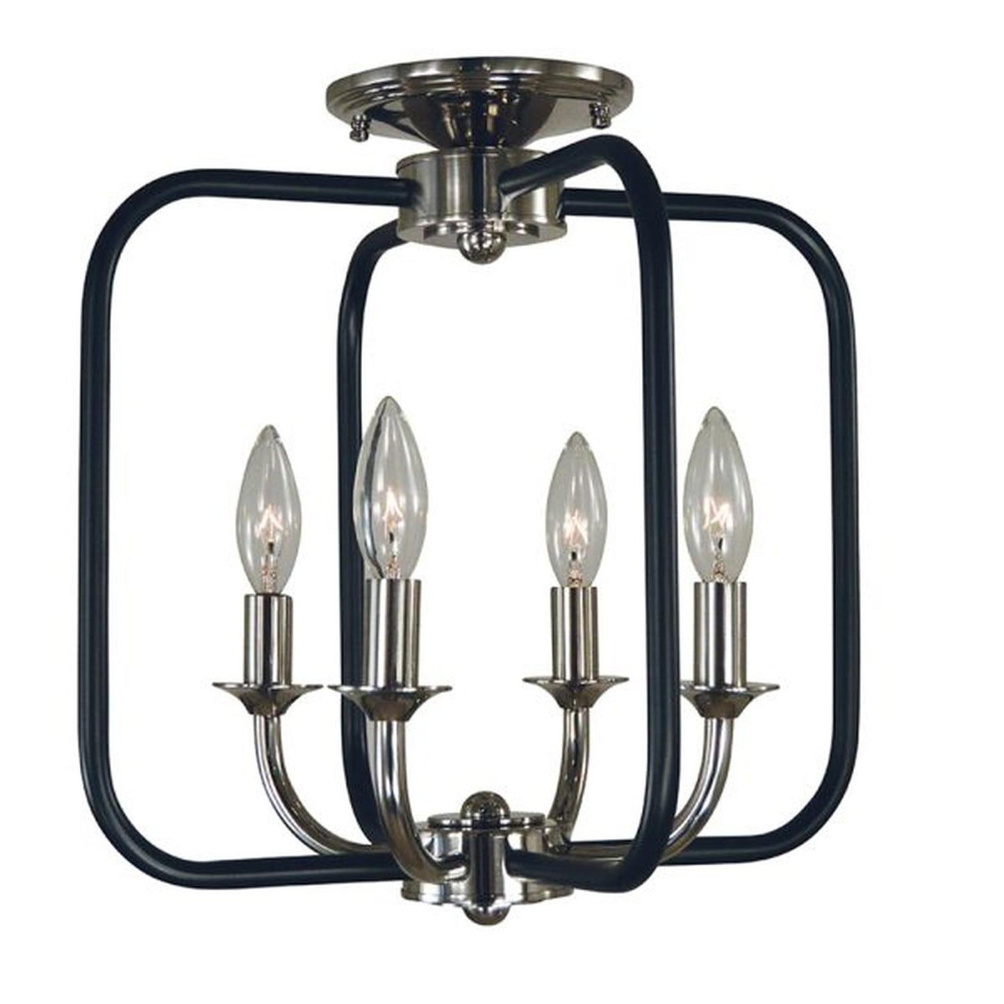 4-Light Boulevard Flush Mount/Semi Flush Mount - 4911 PN/MBLACK by Framburg