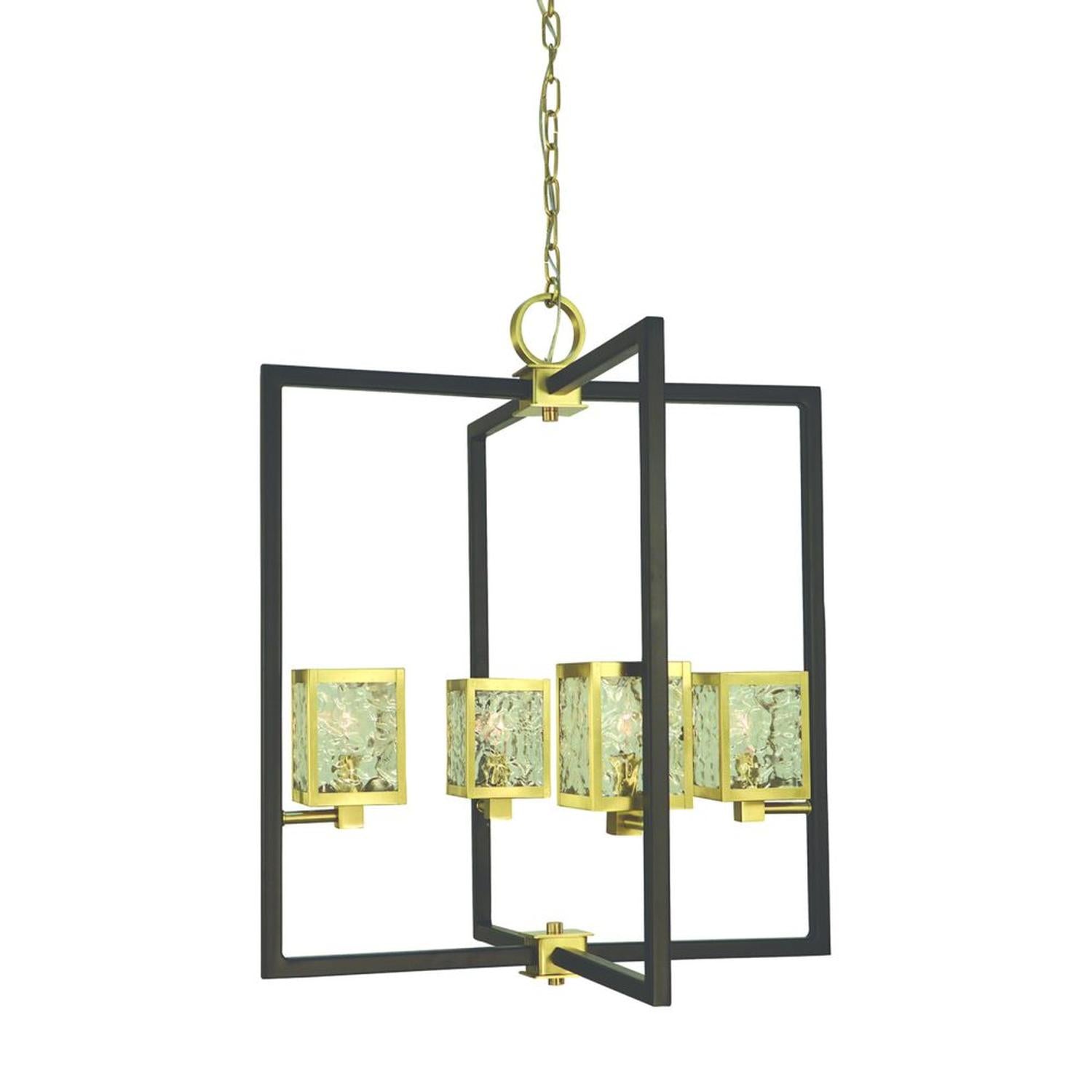 4-Light Brushed Brass/Matte Black Avery Dining Chandelier - 5774 BR/MBLACK by Framburg