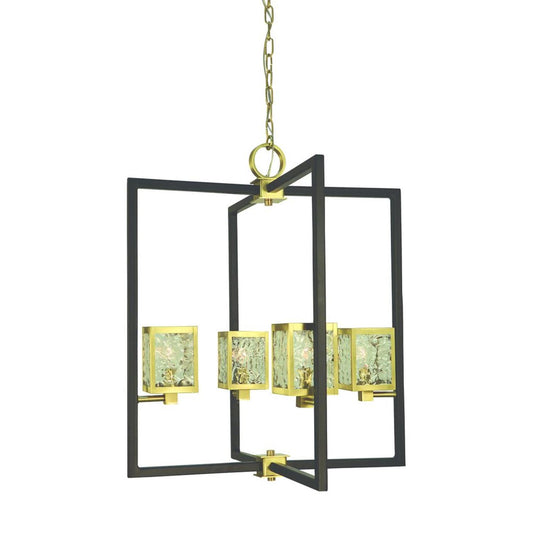 4-Light Brushed Brass/Matte Black Avery Dining Chandelier - 5774 BR/MBLACK by Framburg