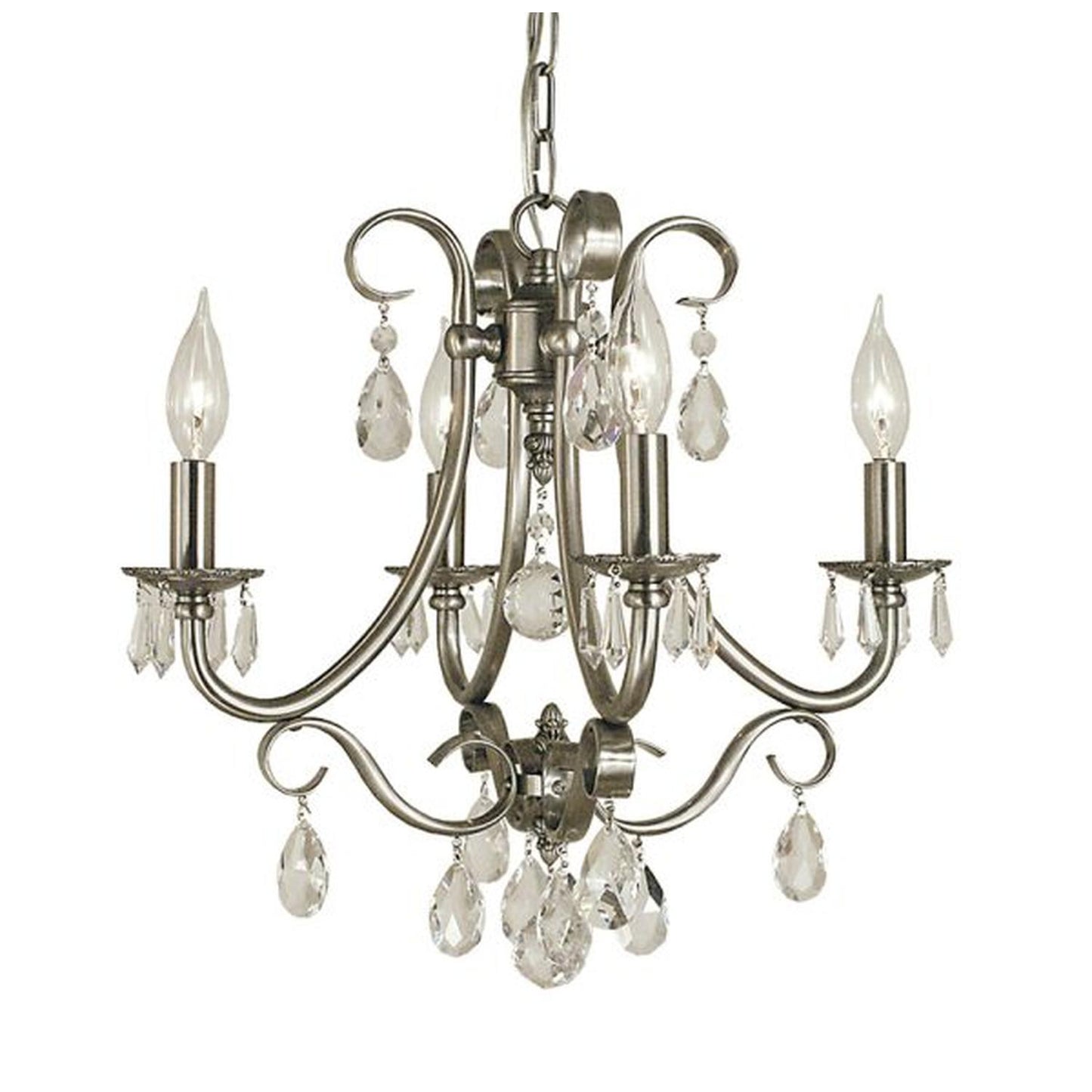 4-Light Brushed Nickel Liebestraum Dinette Chandelier - 2994 BN by Framburg