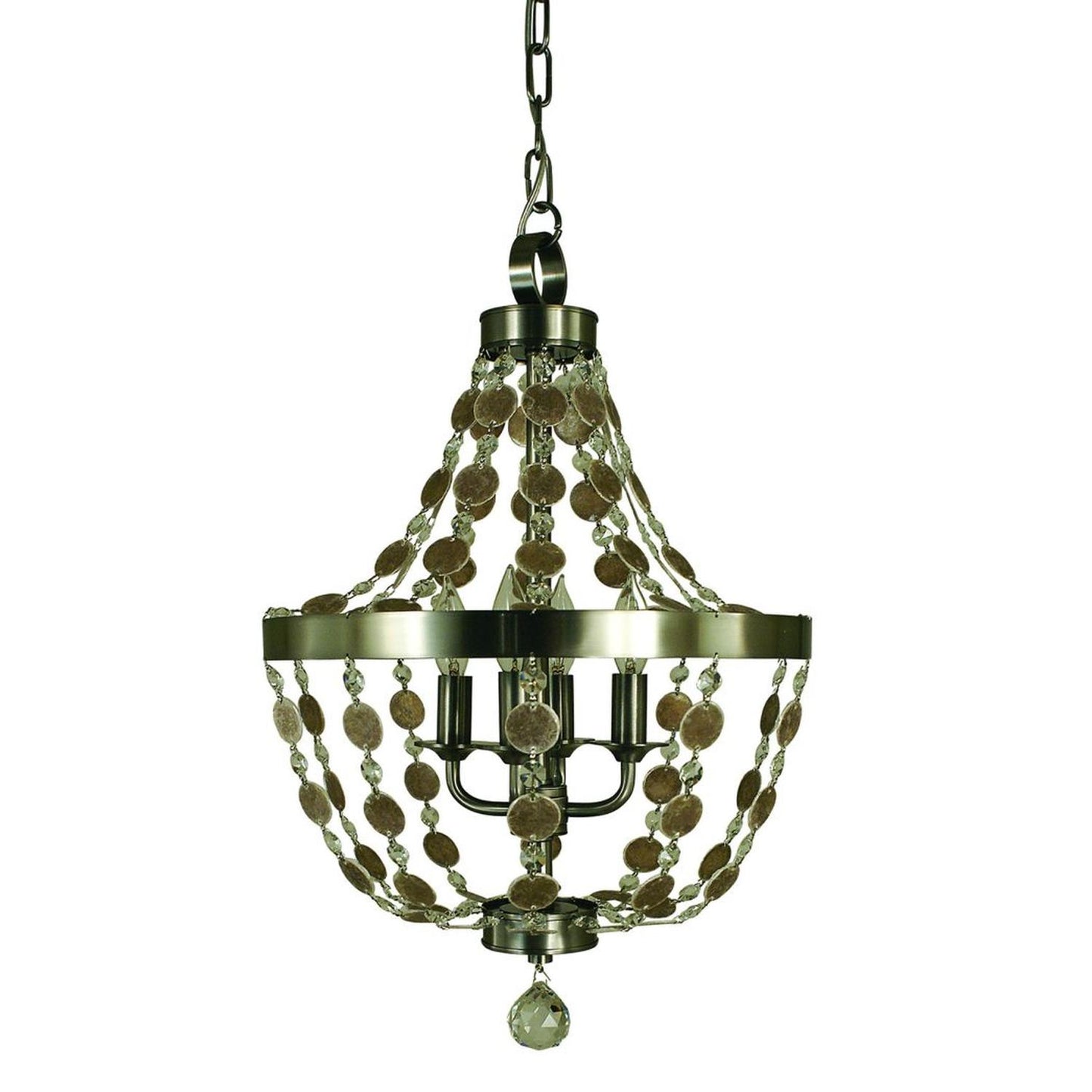 4-Light Brushed Nickel Naomi Dinette Chandelier - 4484 BN by Framburg