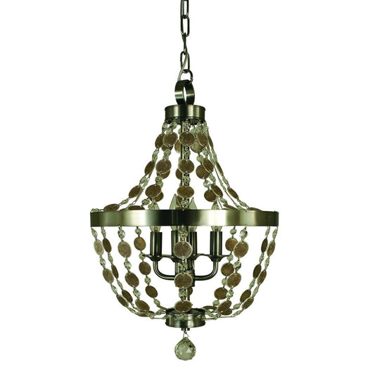 4-Light Brushed Nickel Naomi Dinette Chandelier - 4484 BN by Framburg