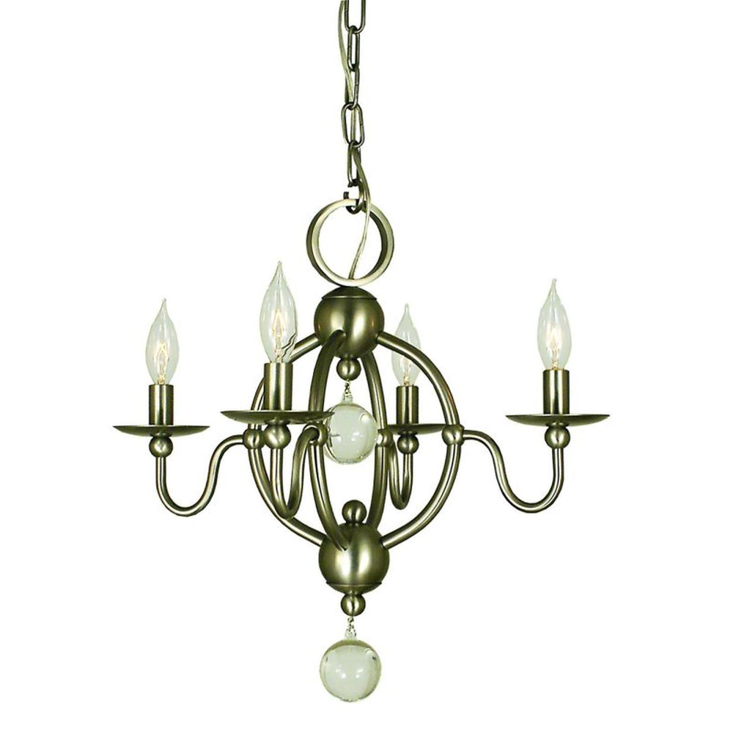 4-Light Brushed Nickel Quatrefoil Dinette Chandelier - 1159 BN by Framburg