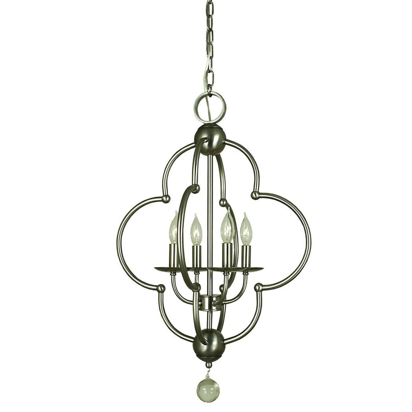 4-Light Brushed Nickel Quatrefoil Dining Chandelier - 1160 BN by Framburg