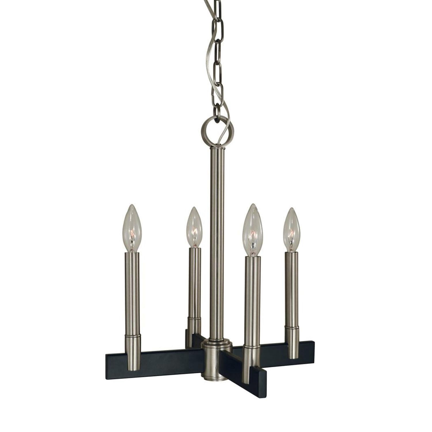 4-Light Brushed Nickel/Matte Black Jessica Dinette Chandelier - 5354 BN/MBLACK by Framburg