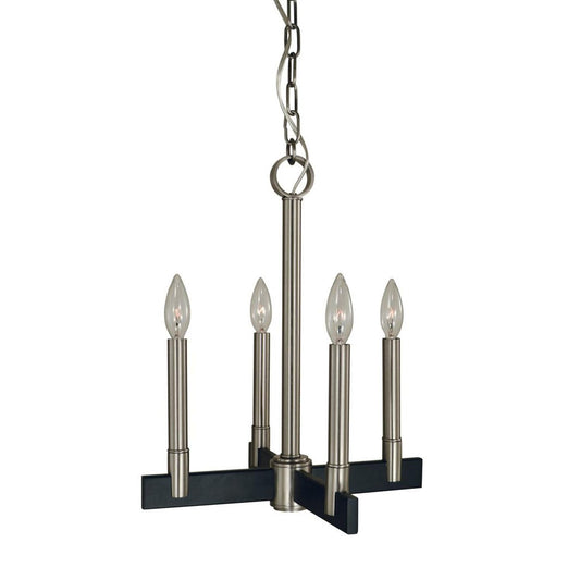 4-Light Brushed Nickel/Matte Black Jessica Dinette Chandelier - 5354 BN/MBLACK by Framburg
