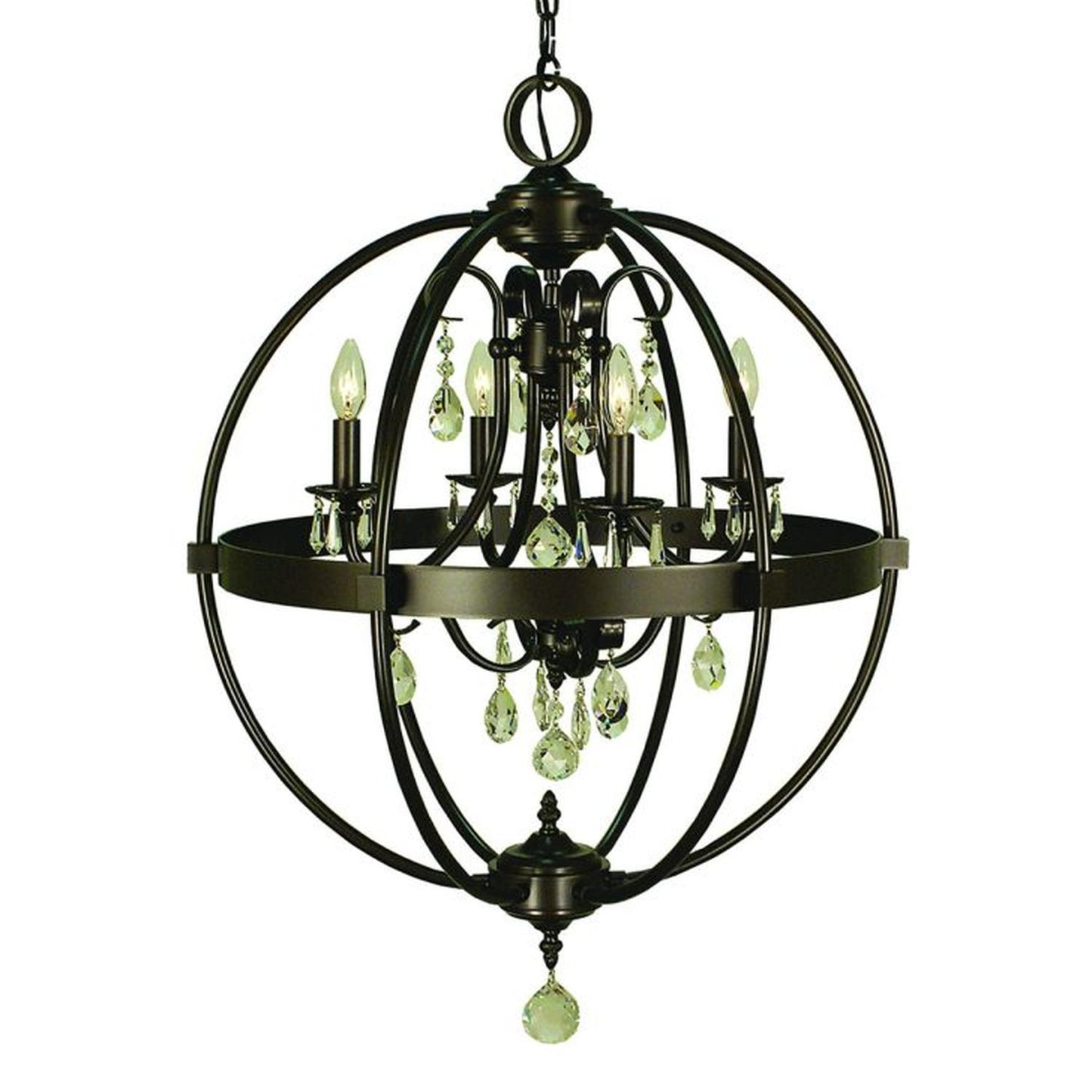 4-Light Mahogany Bronze Compass Dining Chandelier - 1064 MB by Framburg
