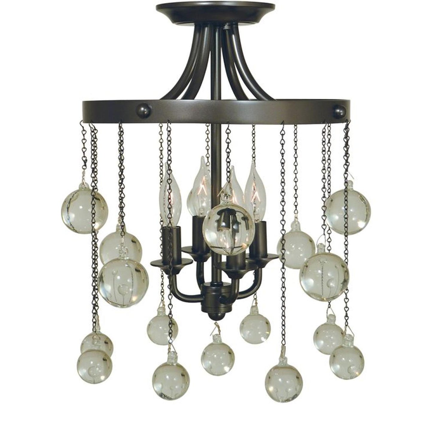 4-Light Mahogany Bronze Falling Stars Small Semi Flush - 4762 MB by Framburg
