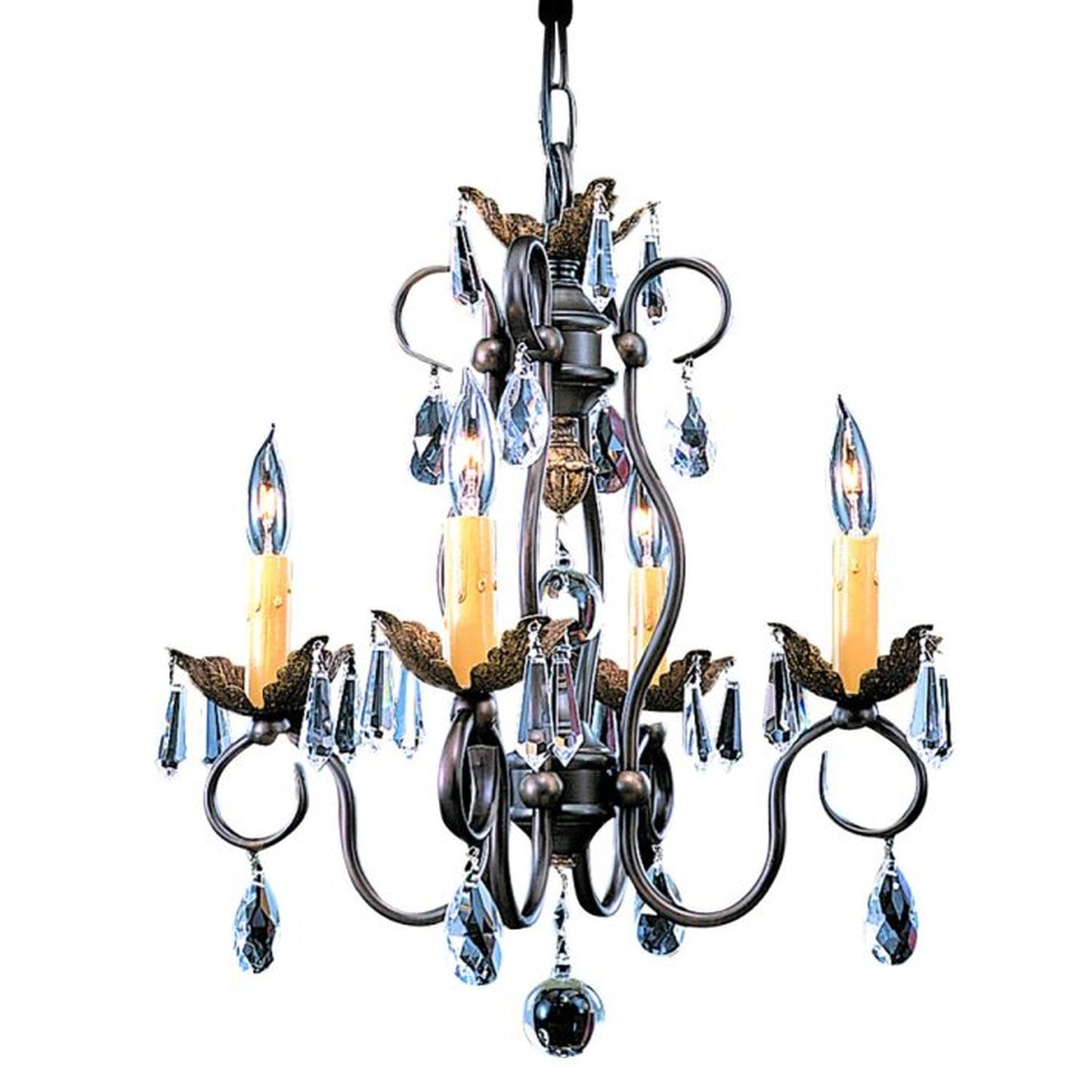 4-Light Mahogany Bronze Liebestraum Dinette Chandelier - 9904 MB by Framburg