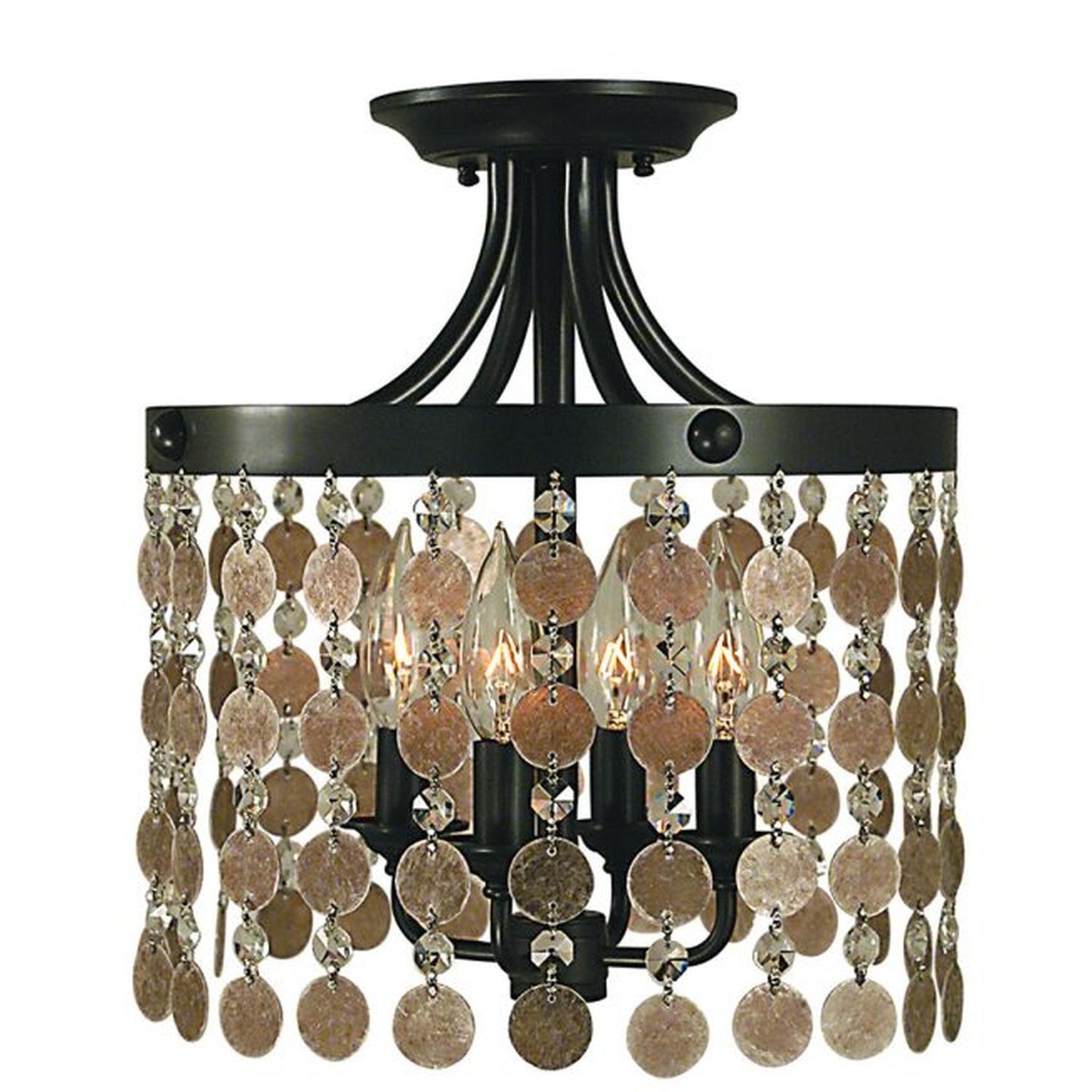 4-Light Mahogany Bronze Naomi Flush / Semi-Flush Mount - 2482 MB by Framburg