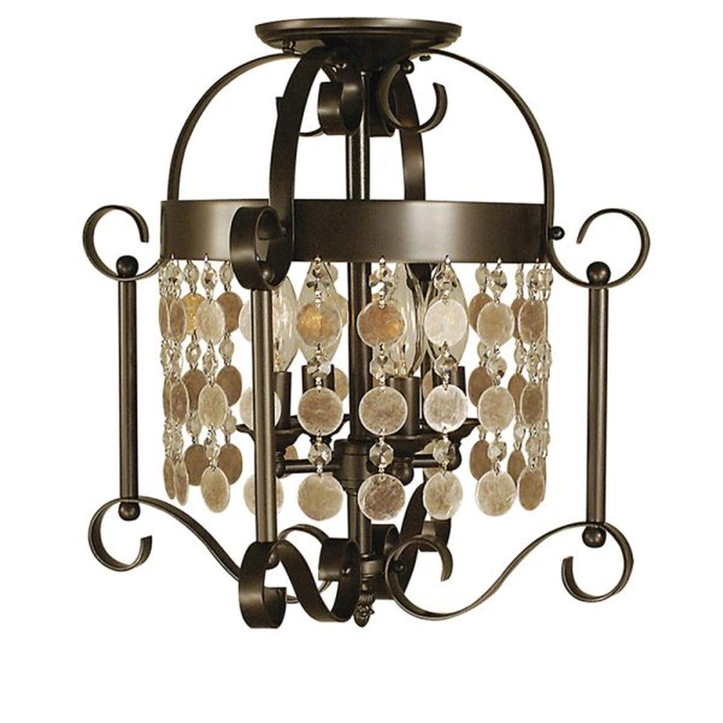 4-Light Mahogany Bronze Naomi Flush / Semi-Flush Mount - 2927 MB by Framburg