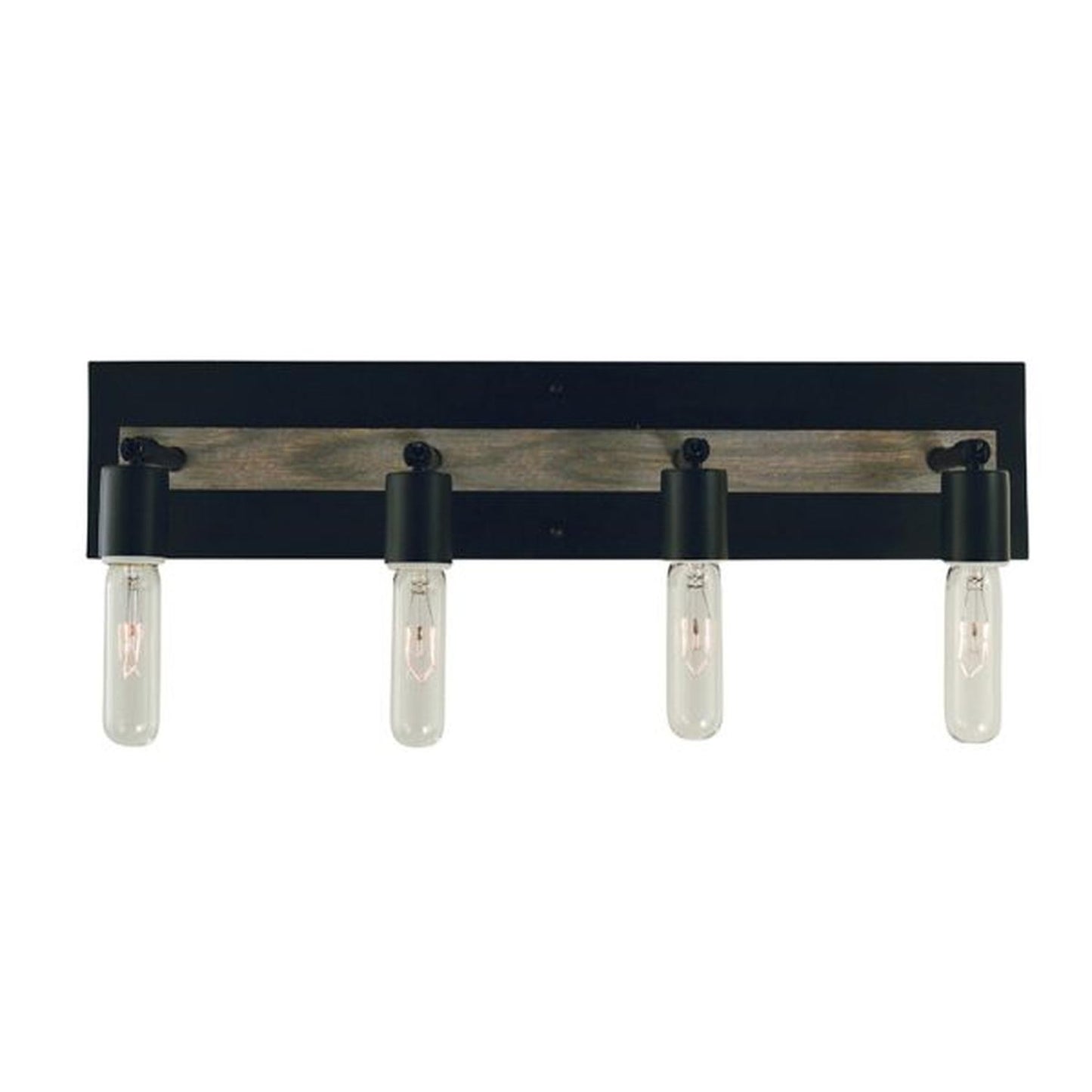 4-Light Matte Black With Grey Oak Accents Loft Sconce - 5439 Mblack by Framburg