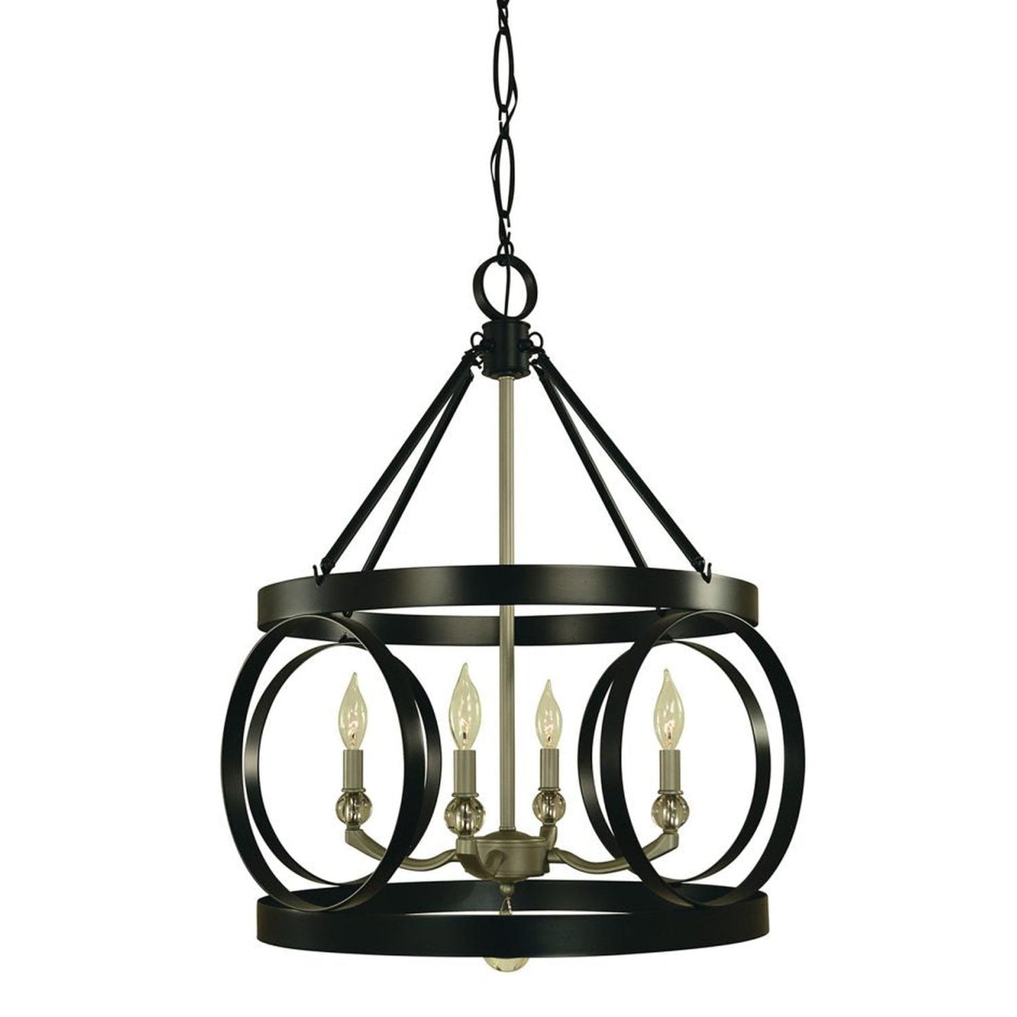 4-Light Matte Black/Satin Pewter Amelia Dining Chandelier - 5704 MBLACK/SP by Framburg