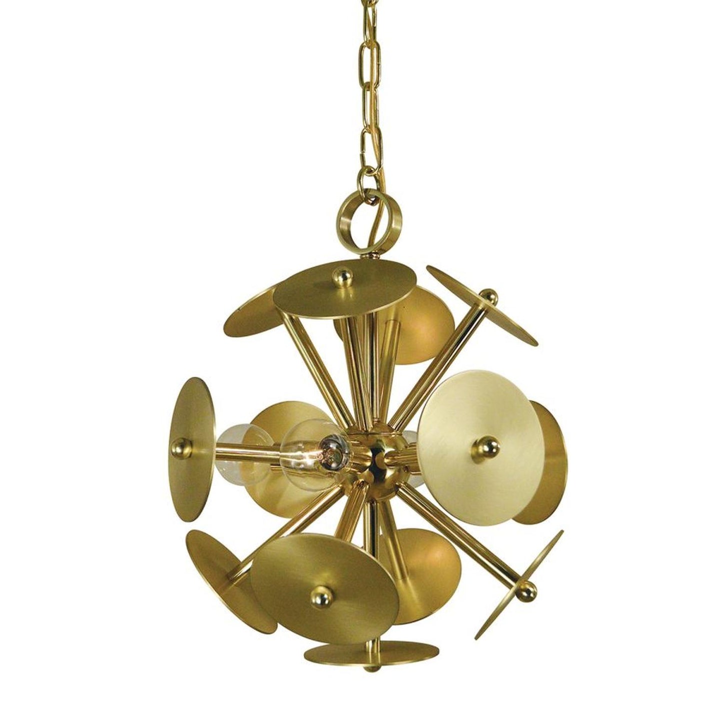 4-Light Polished Brass/Satin Brass Apogee Dinette Chandelier - 4974 PB/SB by Framburg