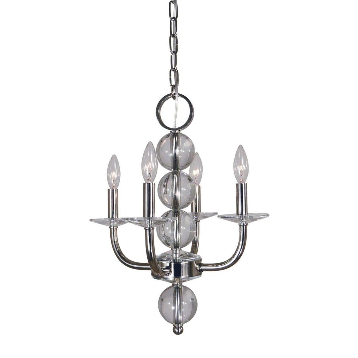 4-Light Polished Nickel Glamour Dinette Chandelier - 4964 PN by Framburg